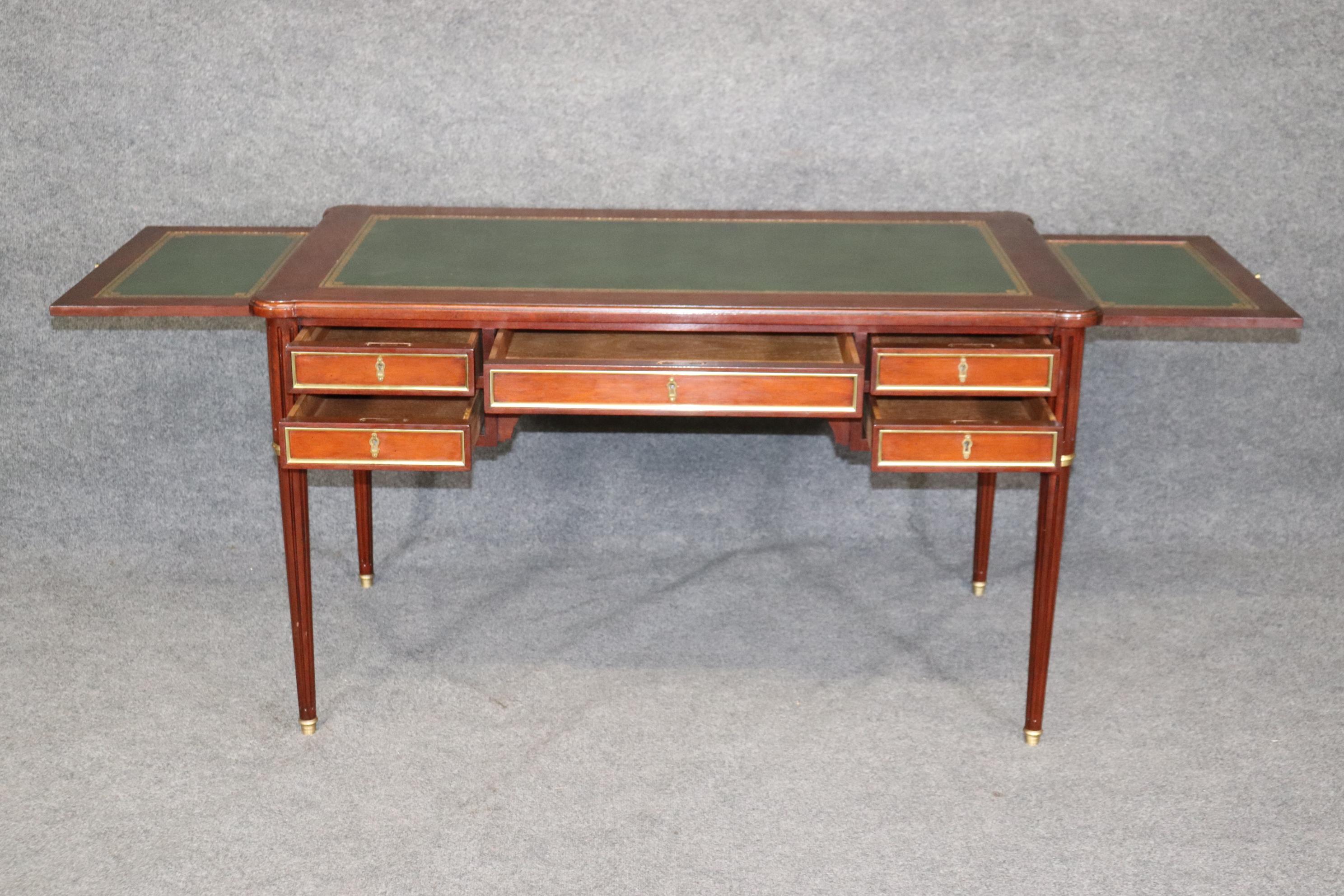 green leather top desk