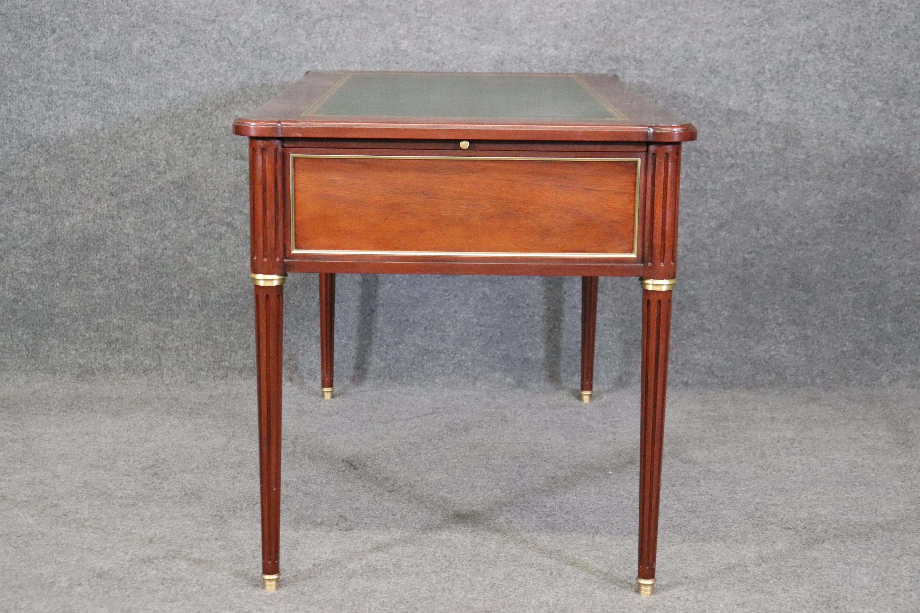 Superb Green Leather Top Baker French Directoire Writing Desk with Tablet Trays 2