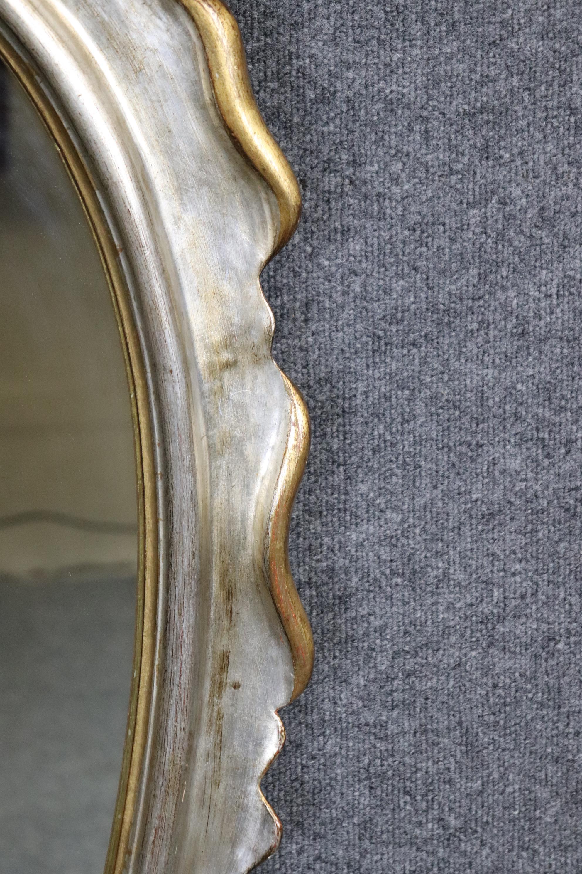 Mid-20th Century Superb Grosfeld House Attributed Silver and Gold Leaf French Louis XV Mirror  For Sale
