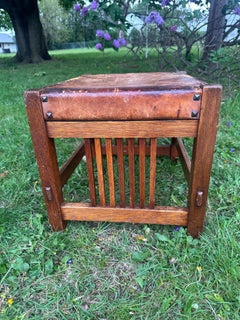 SUPERB Gustav Stickley Spindled Footstool - W7812  SALE 20% OFF