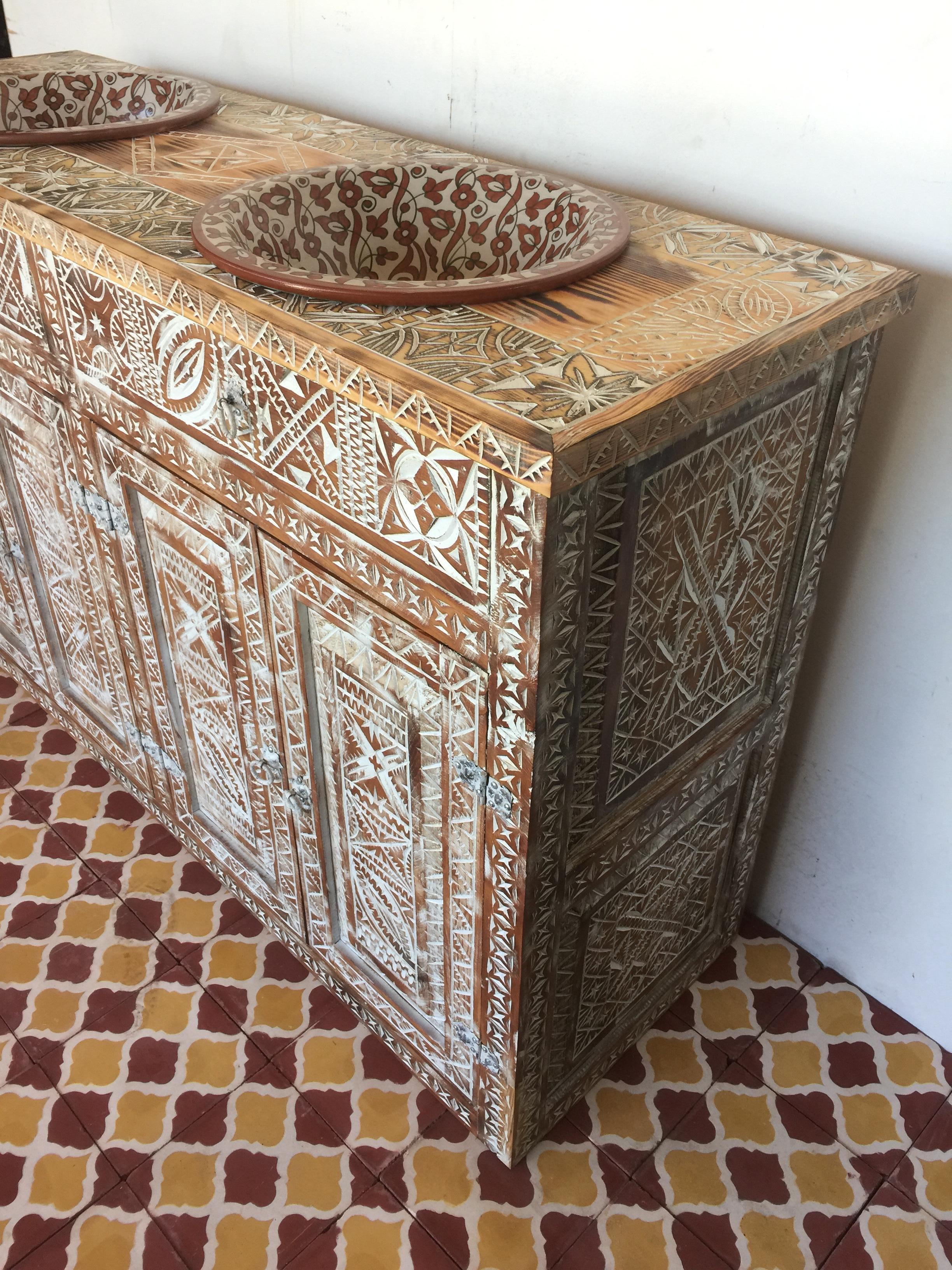 hand carved vanity