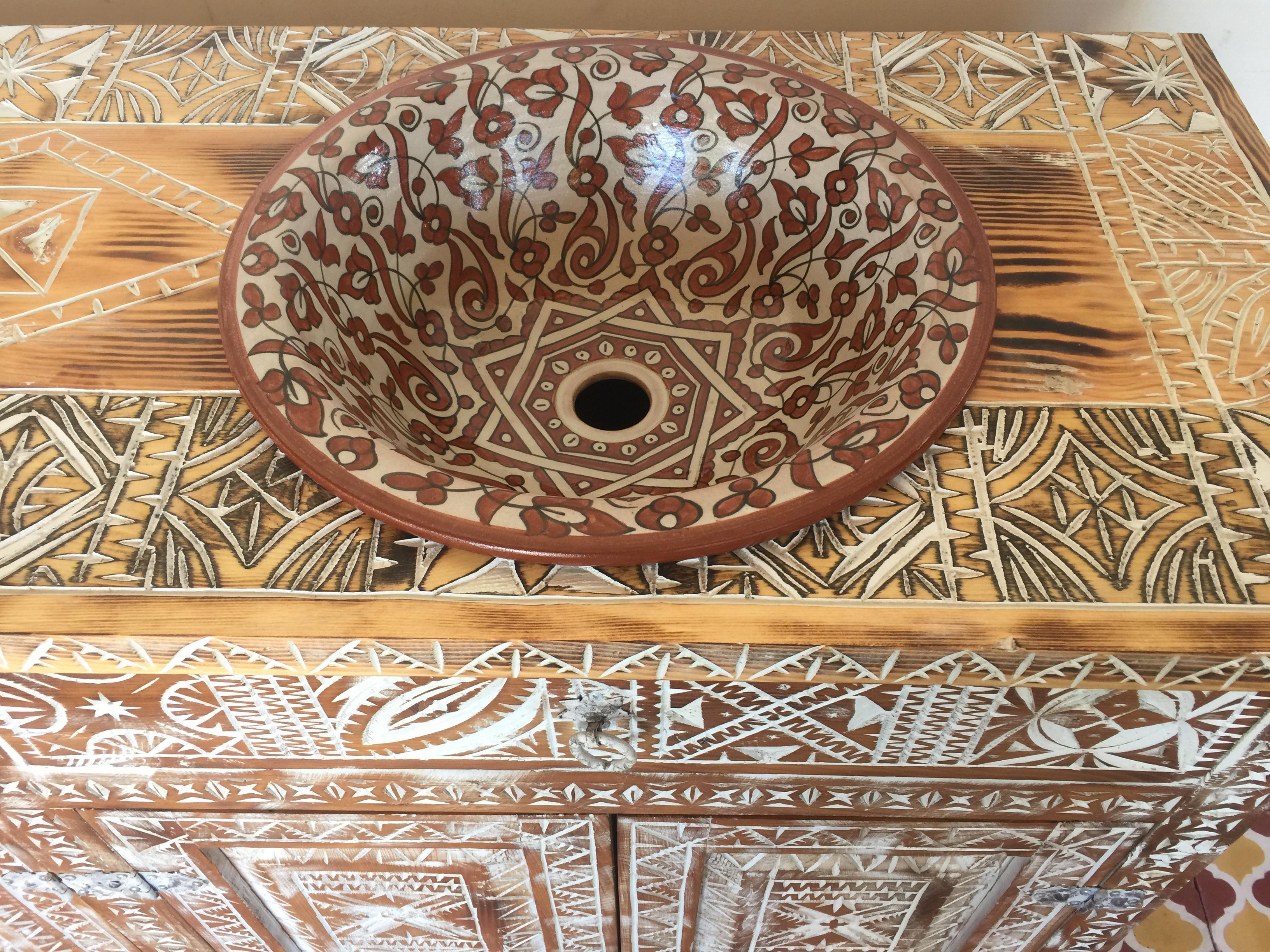 handcarved vanity