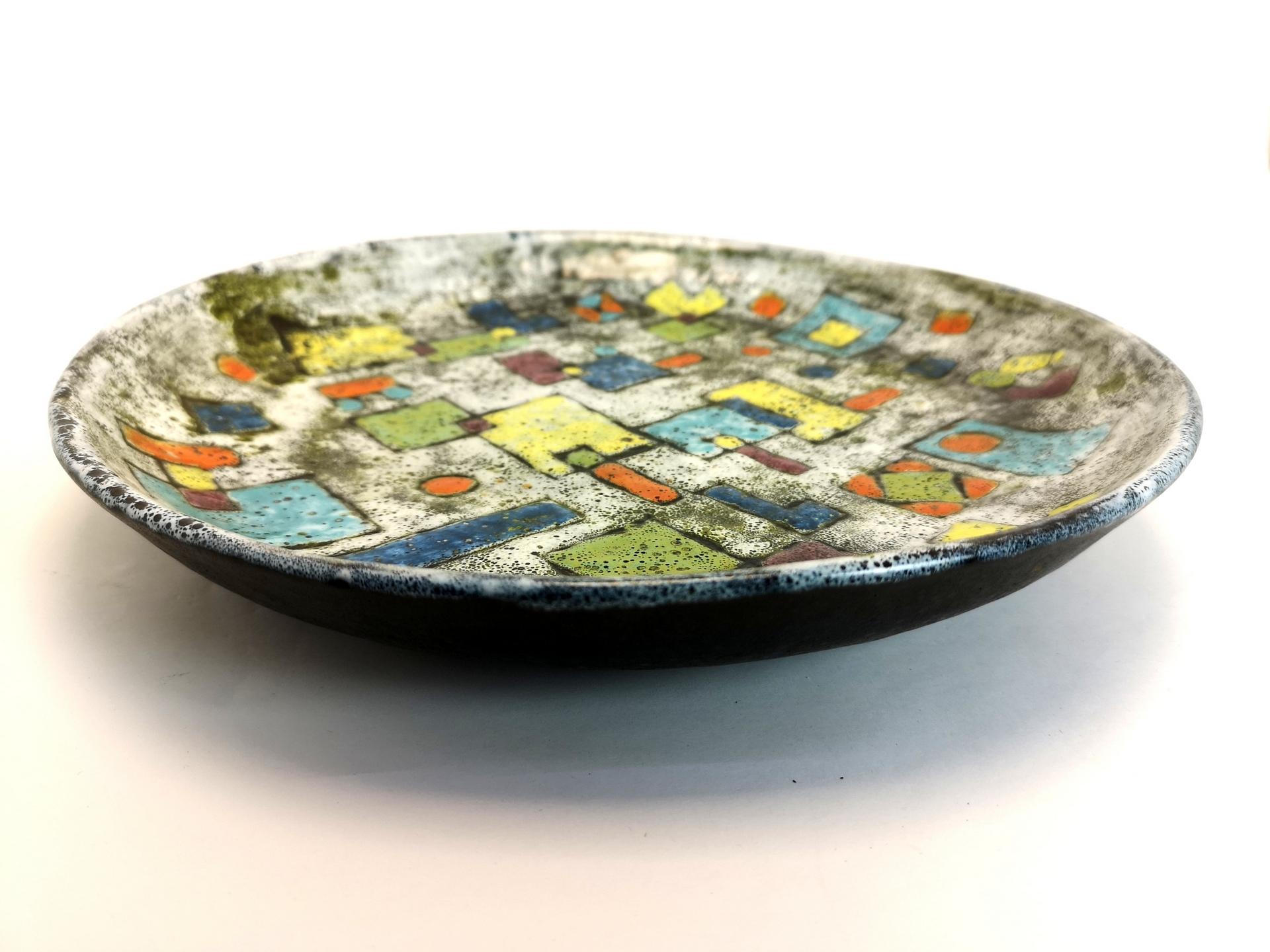 Superb, Hand Made Mid Century Ceramic Plate by Designer Ferenc Pal, 1970's In Good Condition In Budapest, HU