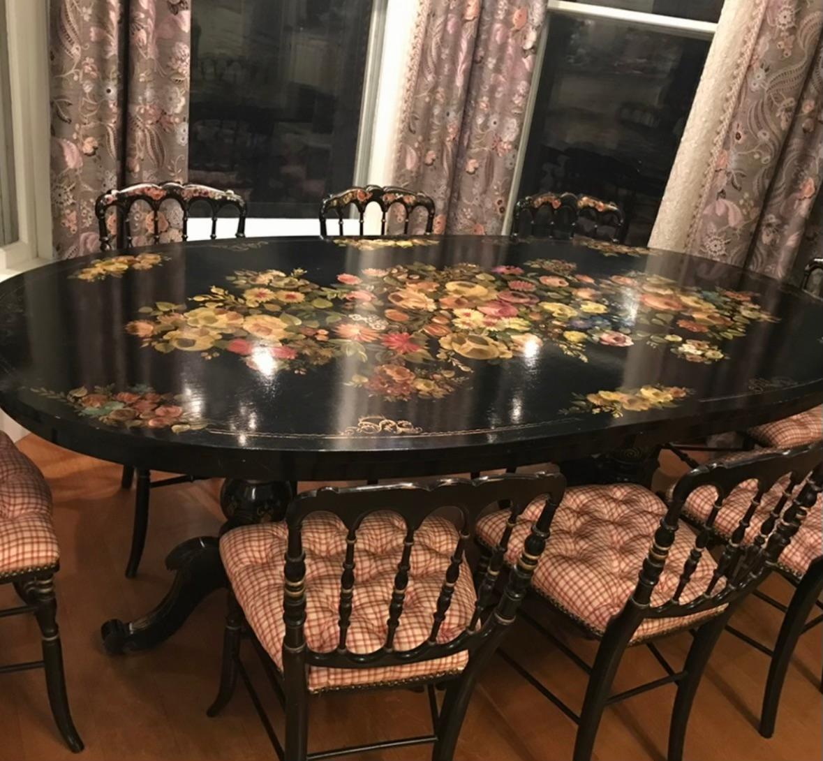 painted antique dining table