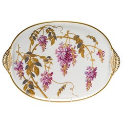 Magnífica bandeja de porcelana Minton pintada a mano