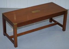 Superb Harrods London Light Mahogany Military Campaign Coffee Table