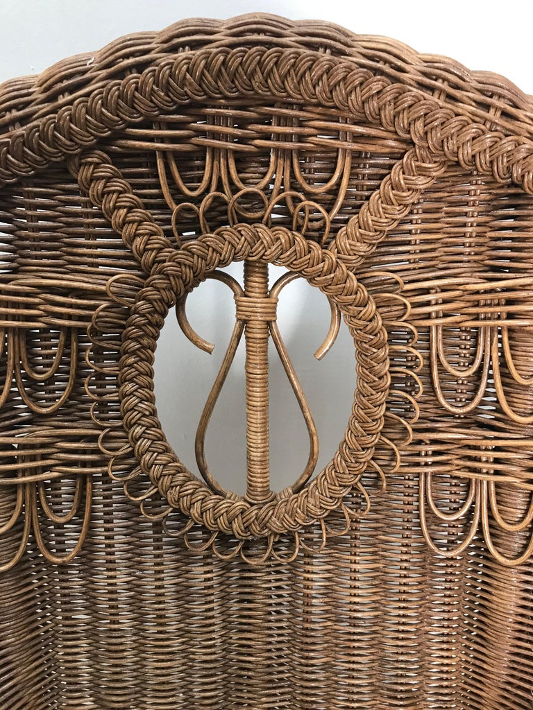 Superb Henry Link Rocker Vintage Wicker with Scalamandre Cushion at 1stDibs