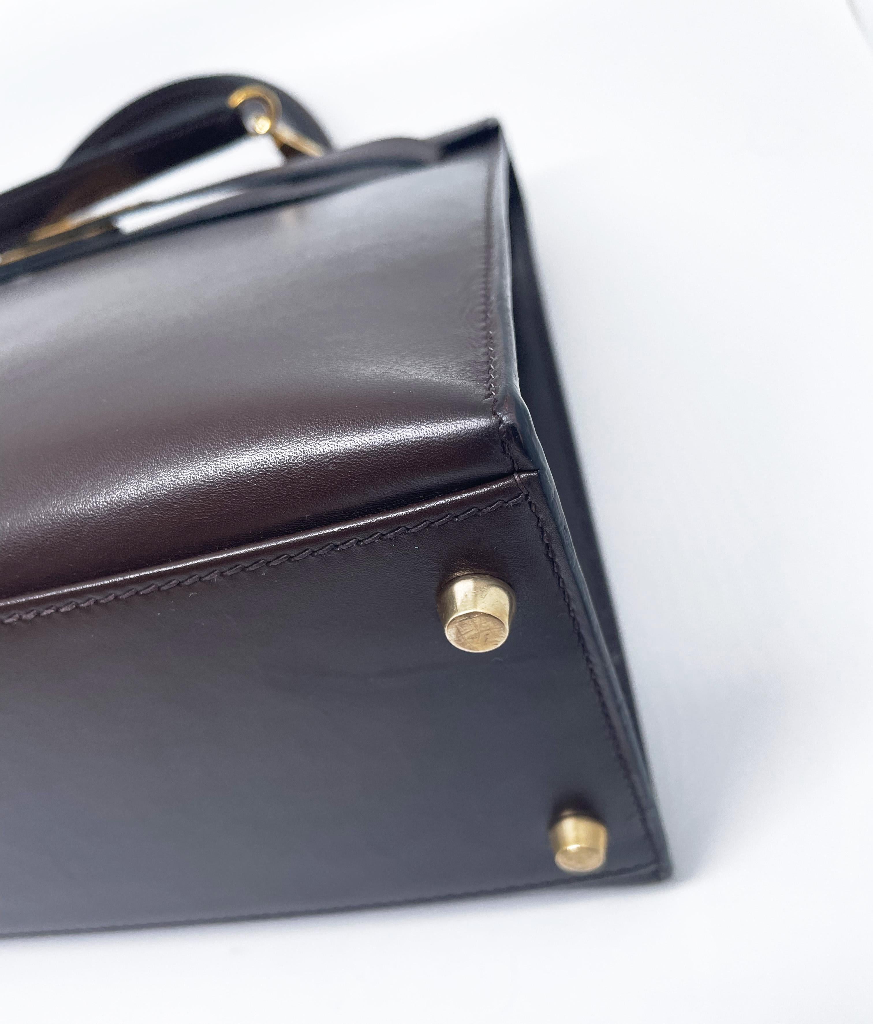 Superb Hermès Kelly saddler handbag 32 cm in brown box 4