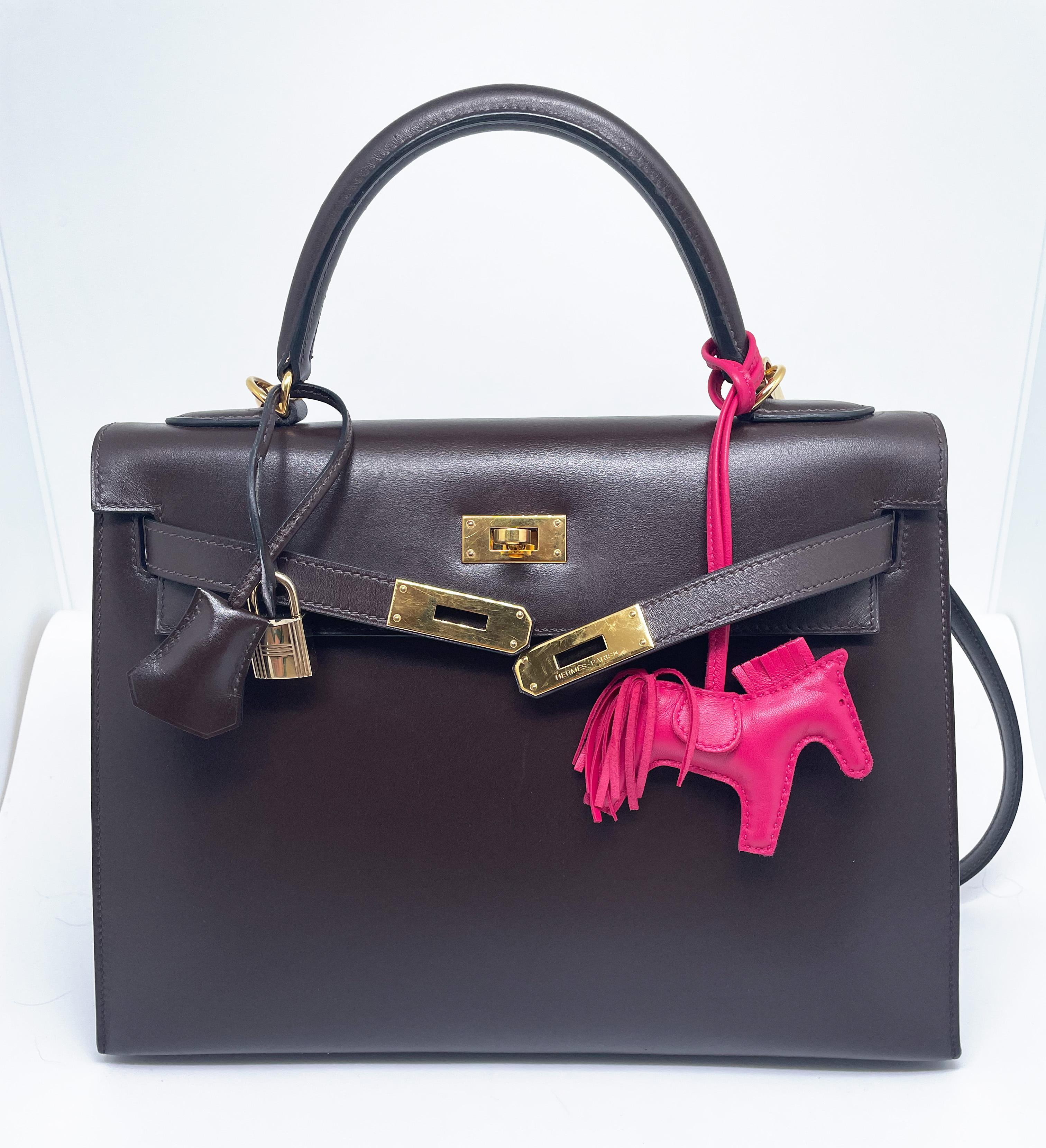 Superb Hermès Kelly saddler handbag 32 cm in brown box In Excellent Condition In CANNES, FR