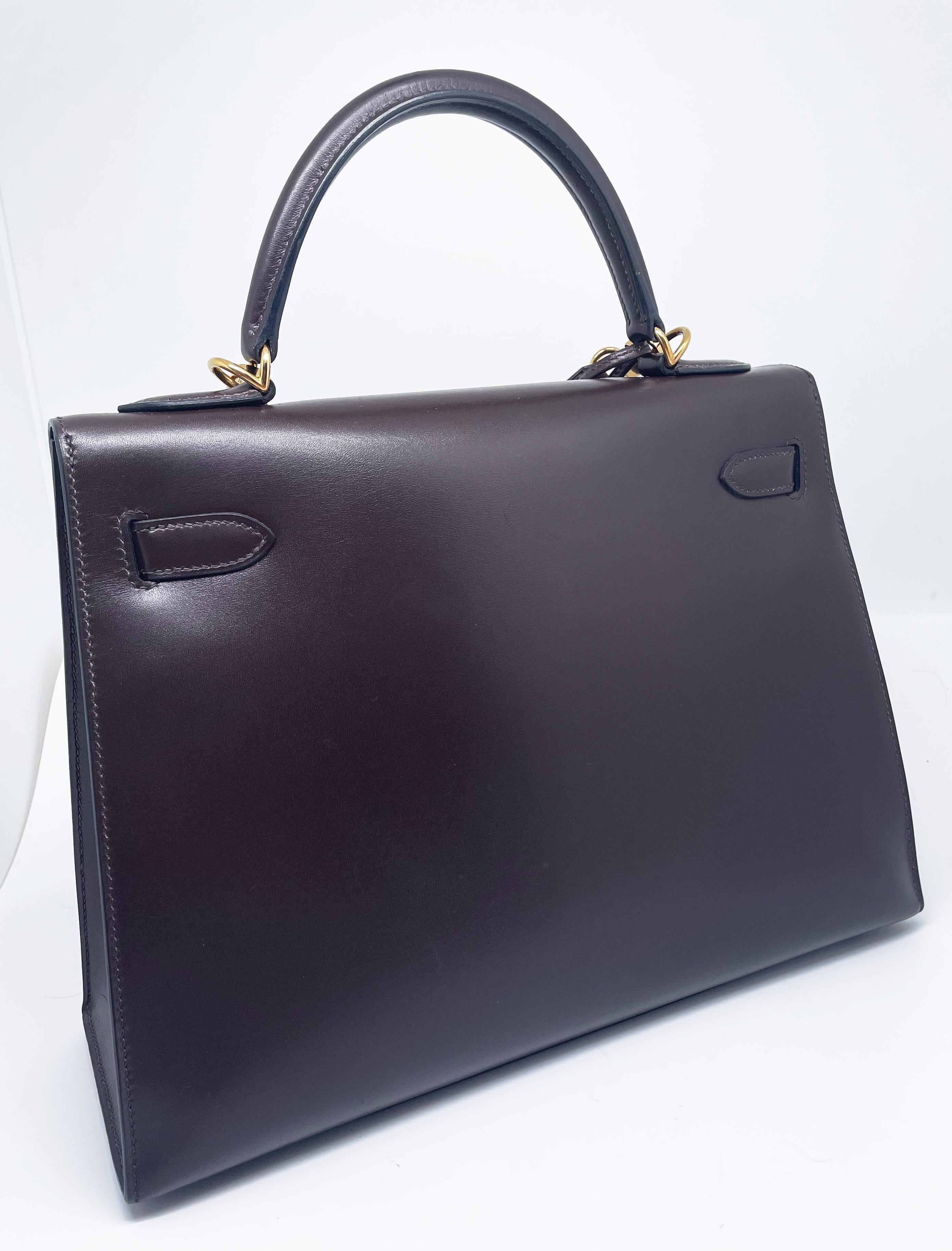 Superb Hermès Kelly saddler handbag 32 cm in brown box 1