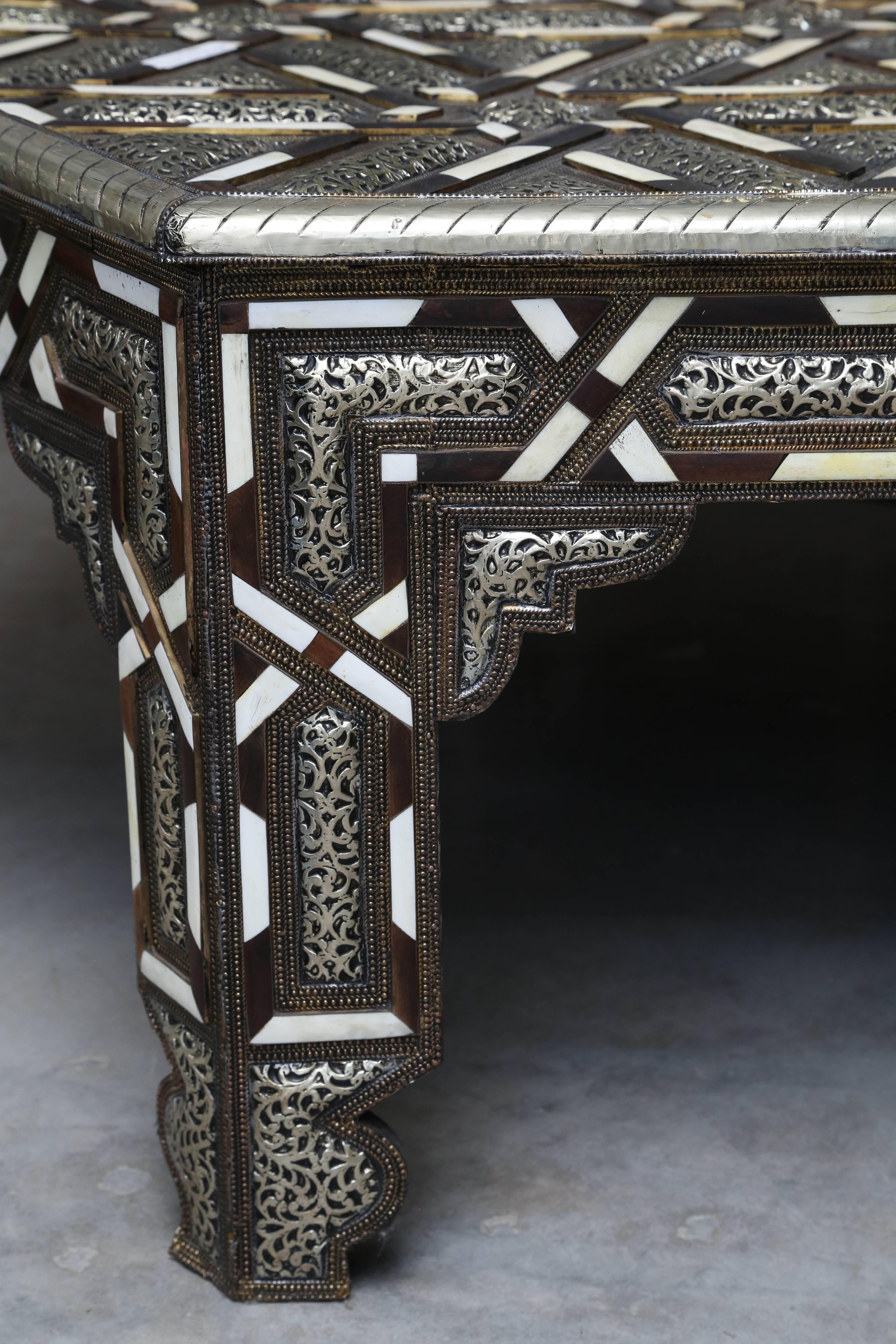 Bone Superb Hexagonal Moroccan Coffee Table For Sale