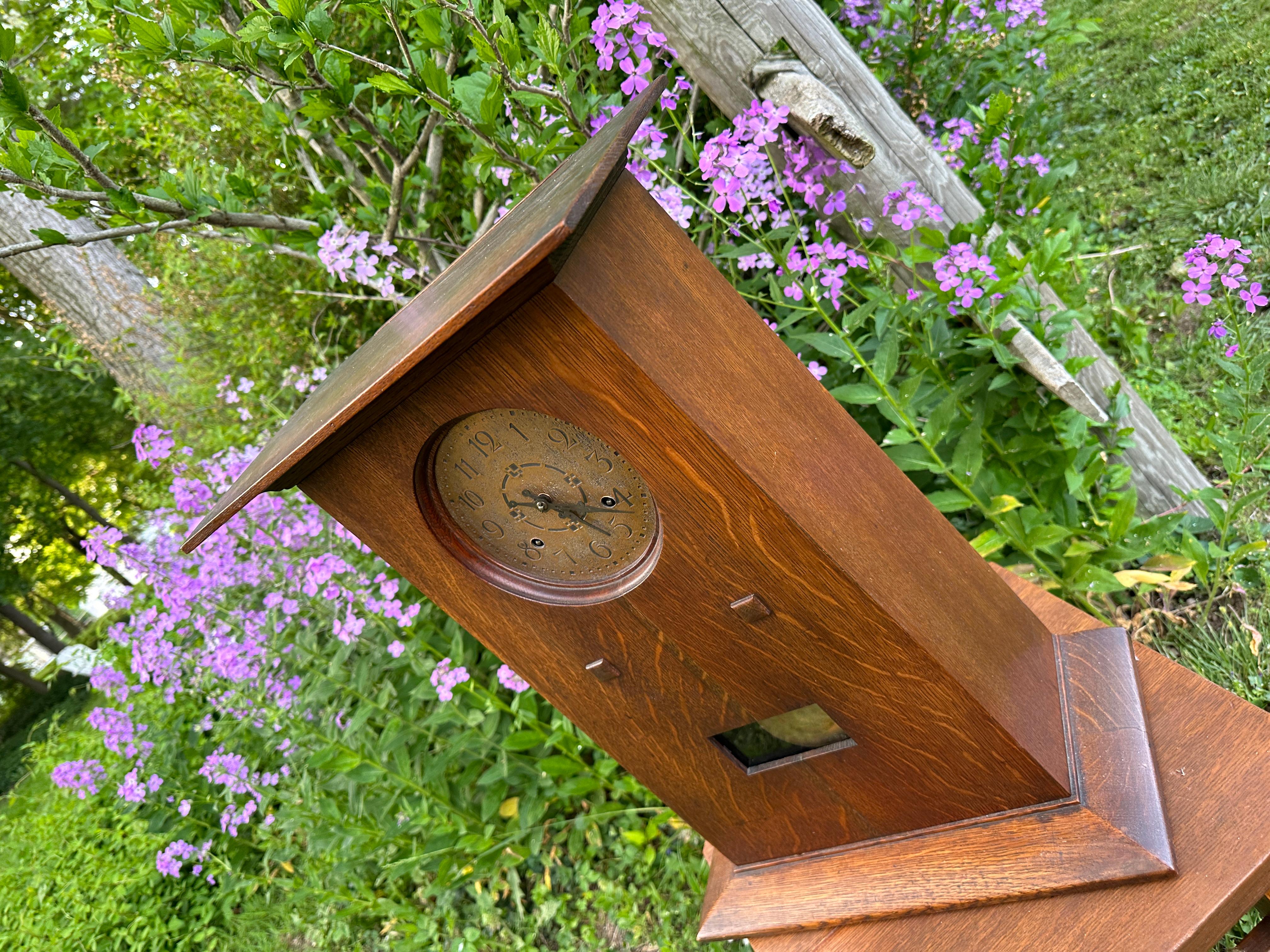 Stained SUPERB & IMPORTANT Rare L&JG Stickley Mantle Clock Circa 1907  SALE  25% OFF For Sale