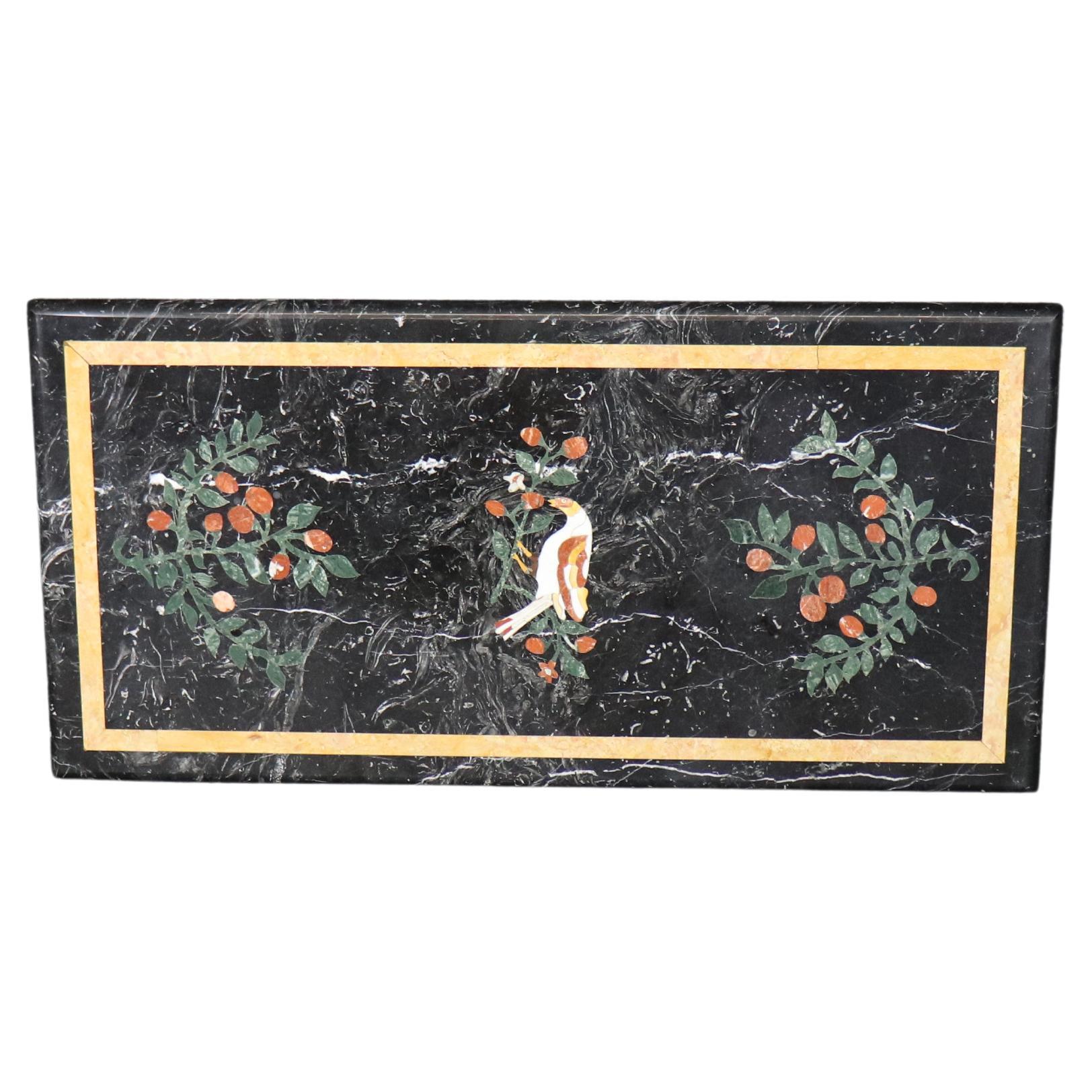 Superb Inlaid Marble Pietra Dura Marble Rectangular Dining Table Top - No Base