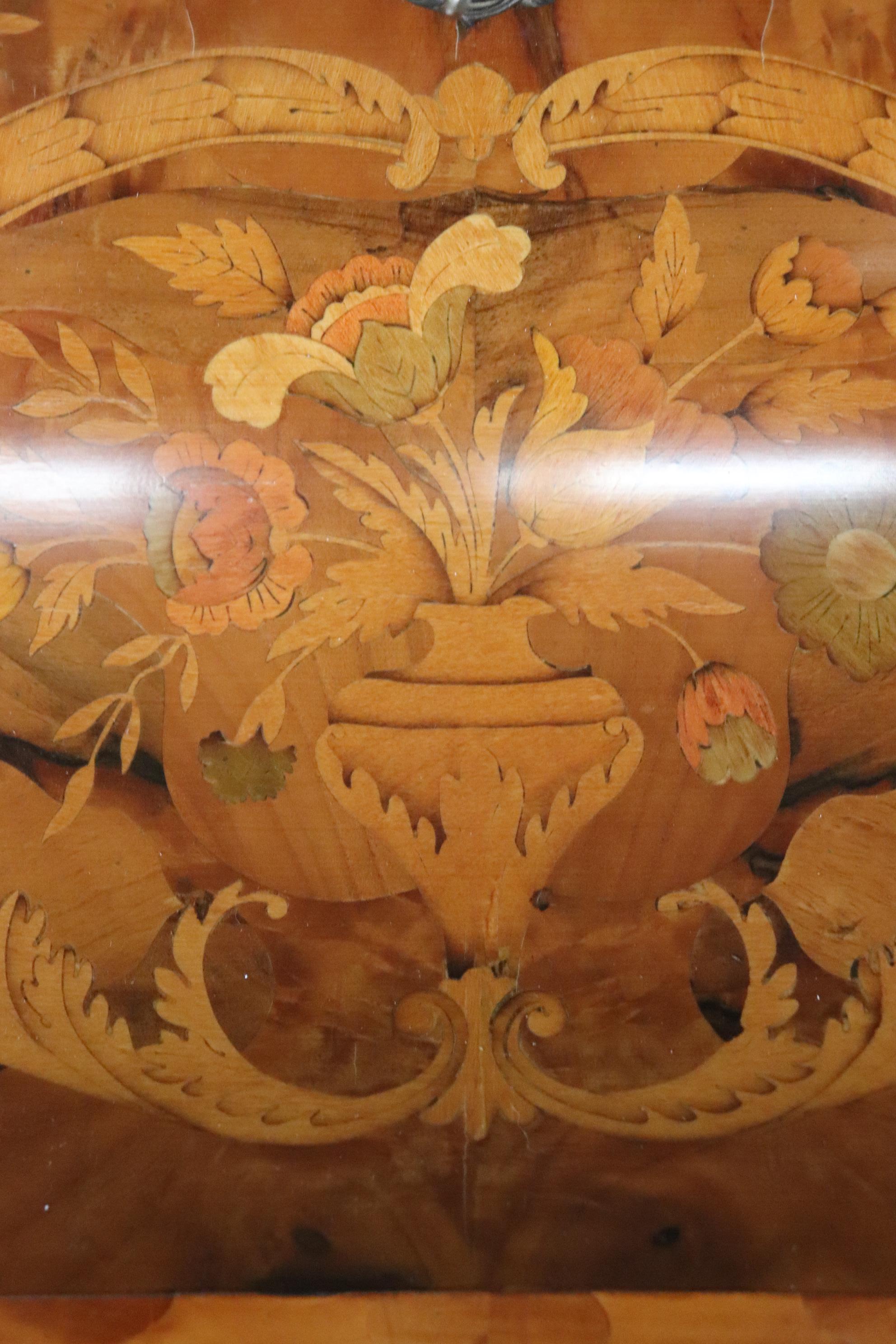 Superb Inlaid Walnut Maggiolini of Italy Secretary Desk with Sprays of Flowers 8