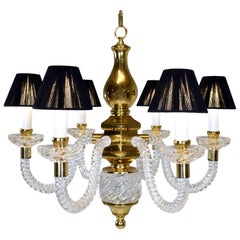 Superb Italian Murano Twisted Rope Glass Chandelier after Barovier and Toso