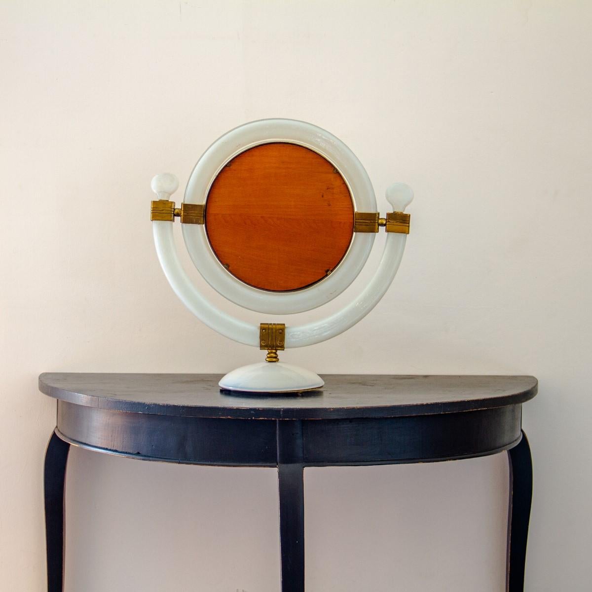 Superb Italian Opulescent Glass Dressing Mirror by Seguso, 1950s 2