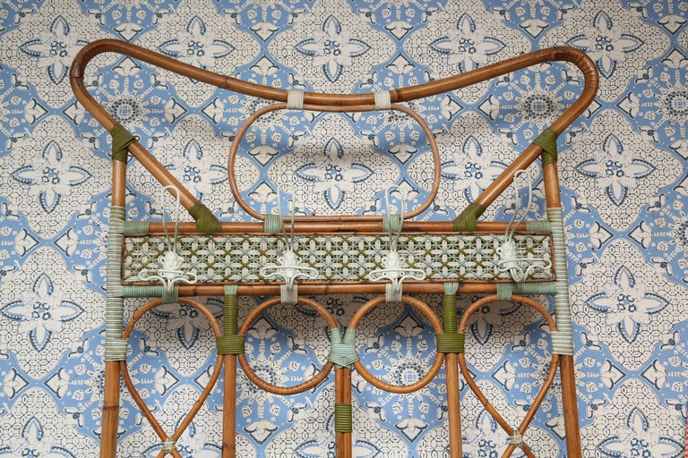 Superb Italian Vintage Bamboo and Rattan Hall Tree at 1stDibs