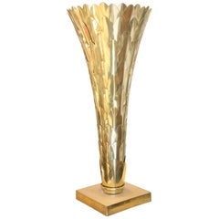 Superb Large Italian Vintage Brass -Leafed Floor Lamp