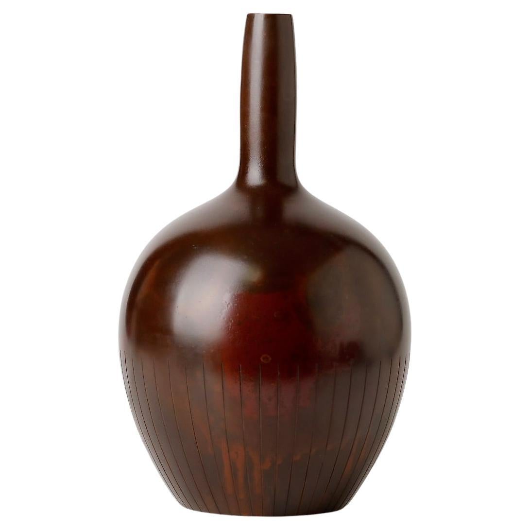 Superbo vaso giapponese in bronzo di TAKAMURA, Toyochika (1890 - 1972) in vendita