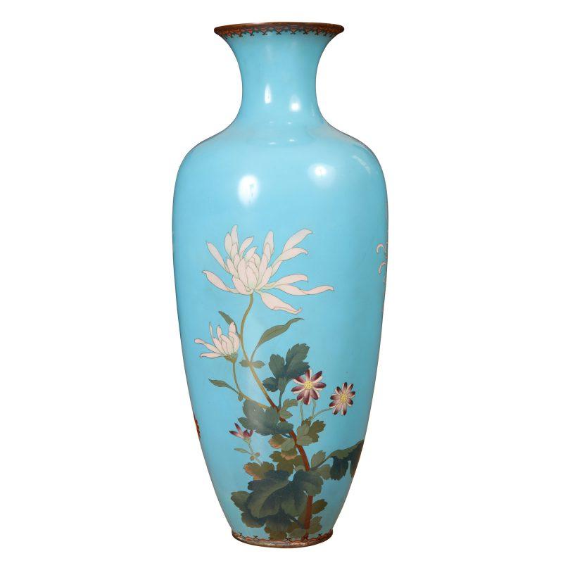 Meiji Superb Japanese Cloisonné Enamel Vase For Sale