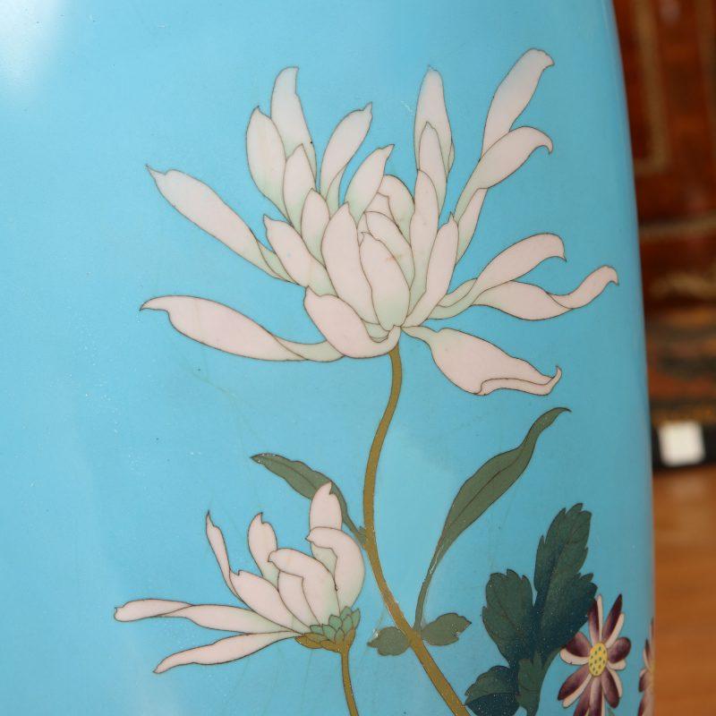 Hervorragende japanische Cloisonné-Emaille-Vase im Angebot 2