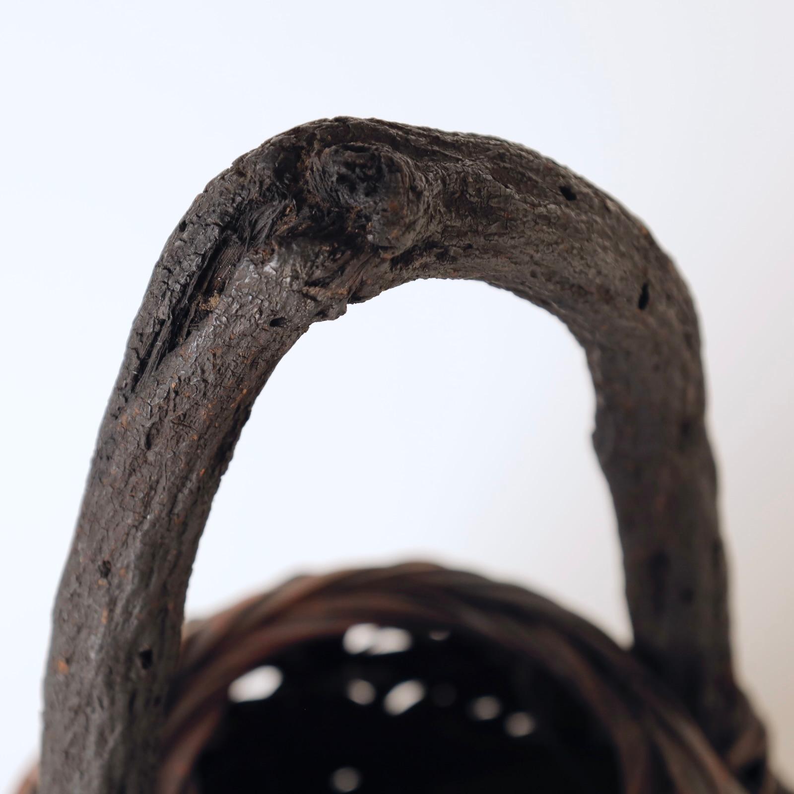 Superb Japanese Ikebana Bamboo Basket, 20th Century For Sale 3