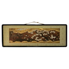 Superb Japanese Landscape Scroll with Sakura and Bamboo, 16th–17th Century