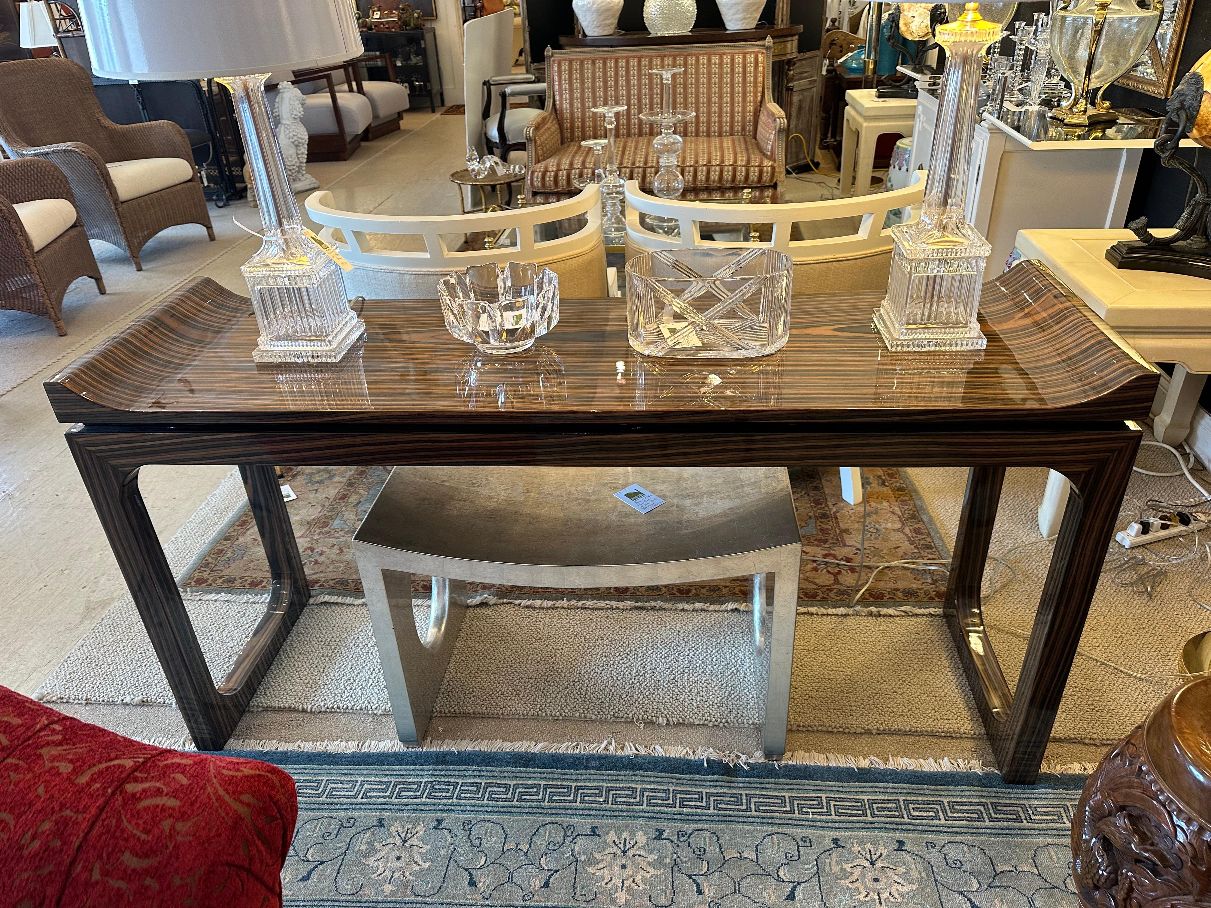 Superb Laquered Macassar Veneer Console Table For Sale 3