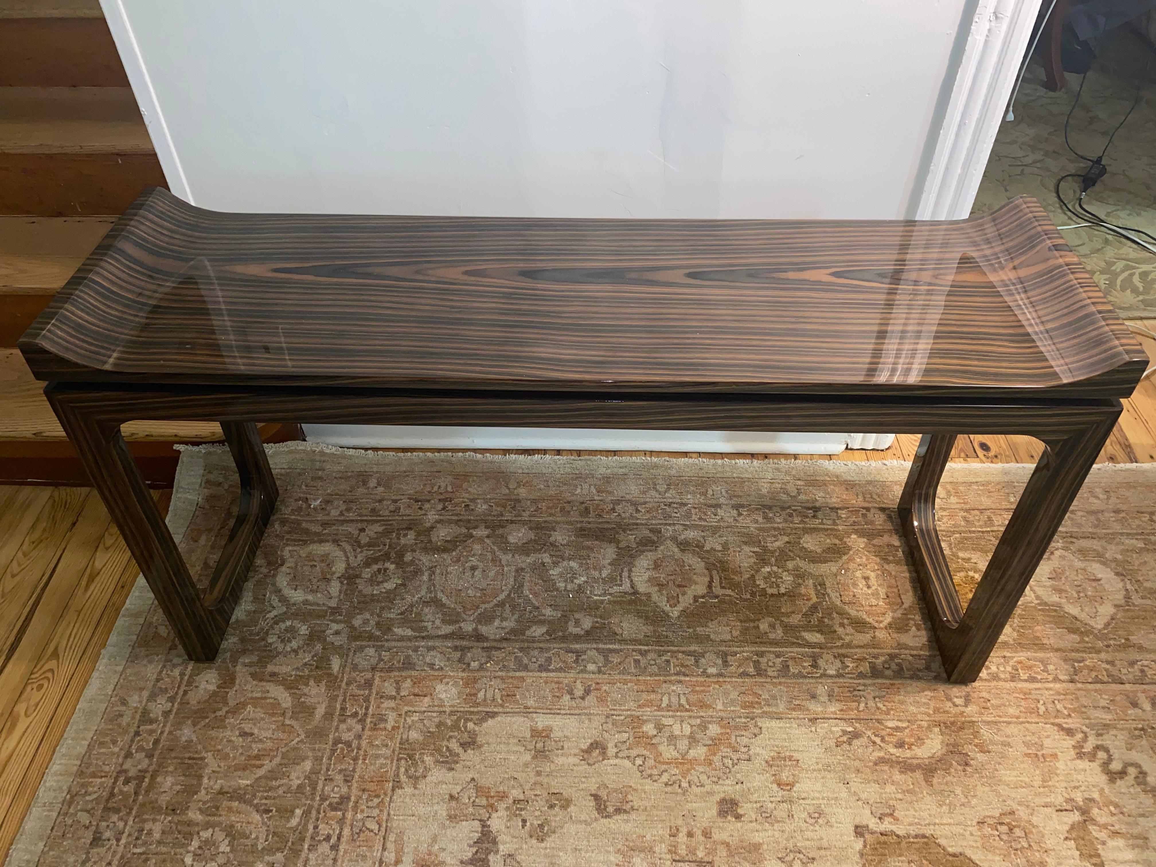 Superb Laquered Macassar Veneer Console Table For Sale 2
