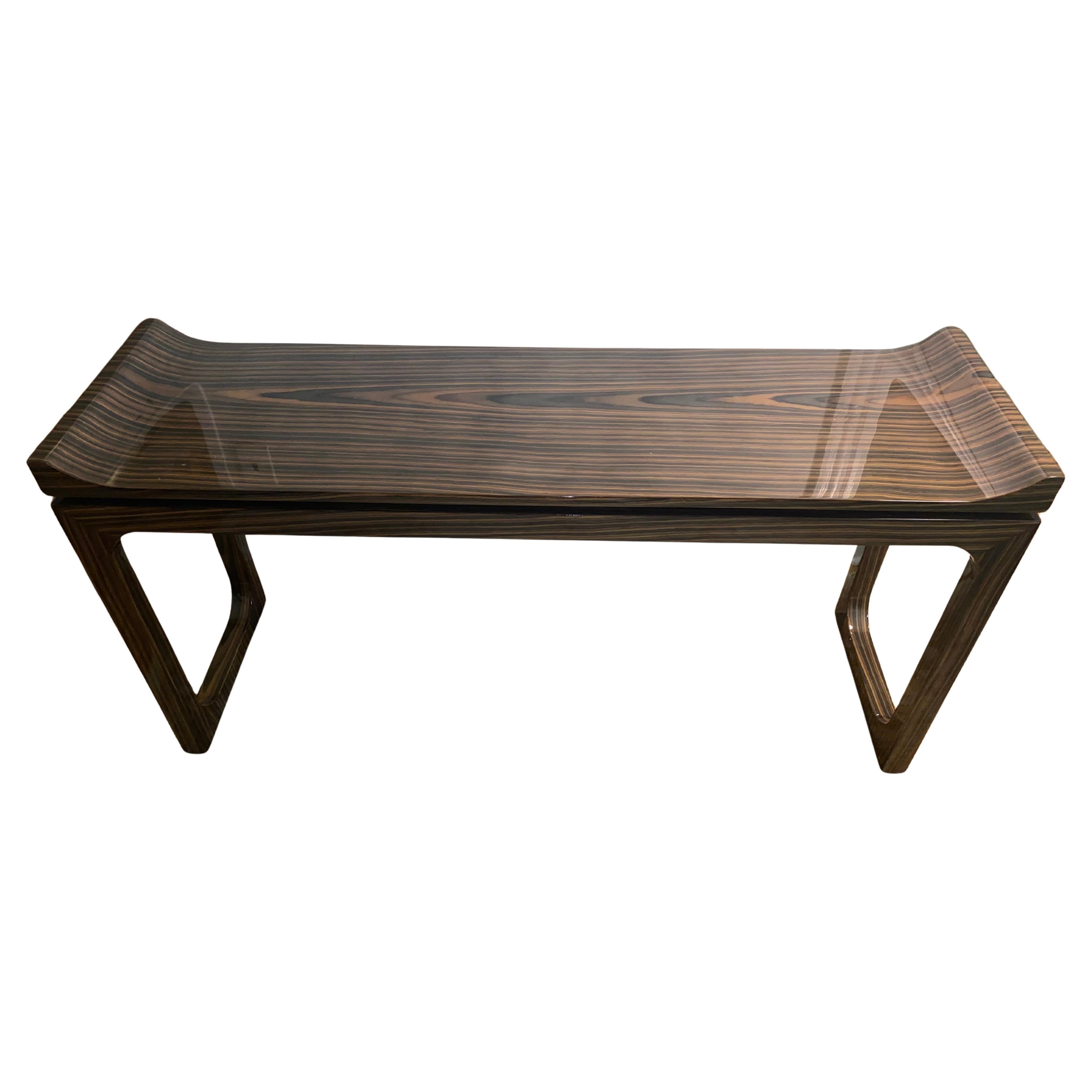 Superb Laquered Macassar Veneer Console Table