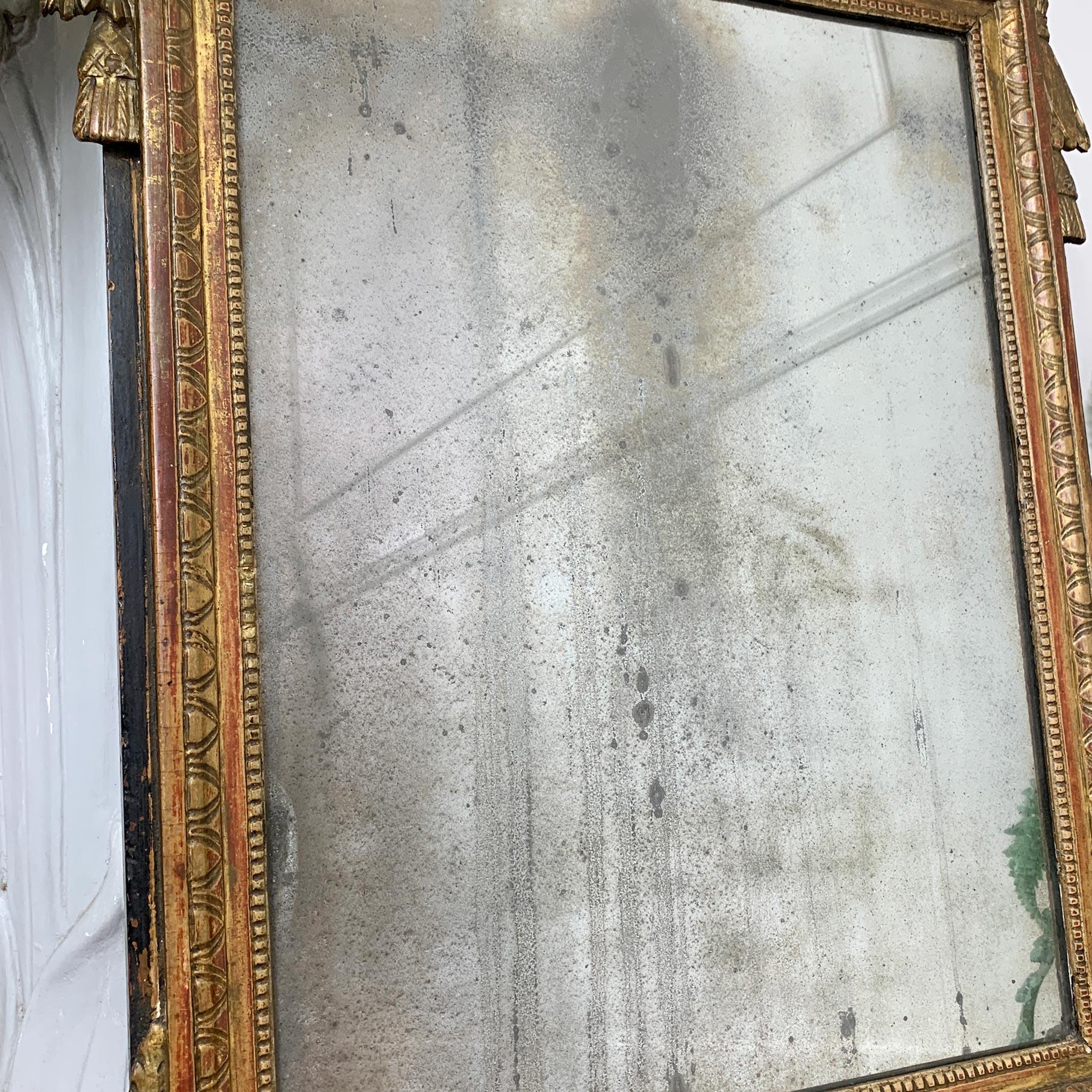 Superb Large 18th Century Louis XVI Gold Gilt Wood Mirror For Sale 6