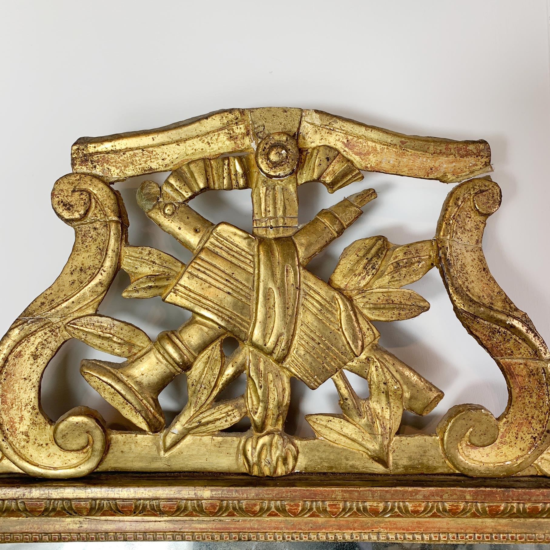 Superb Large 18th Century Louis XVI Gold Gilt Wood Mirror For Sale 1