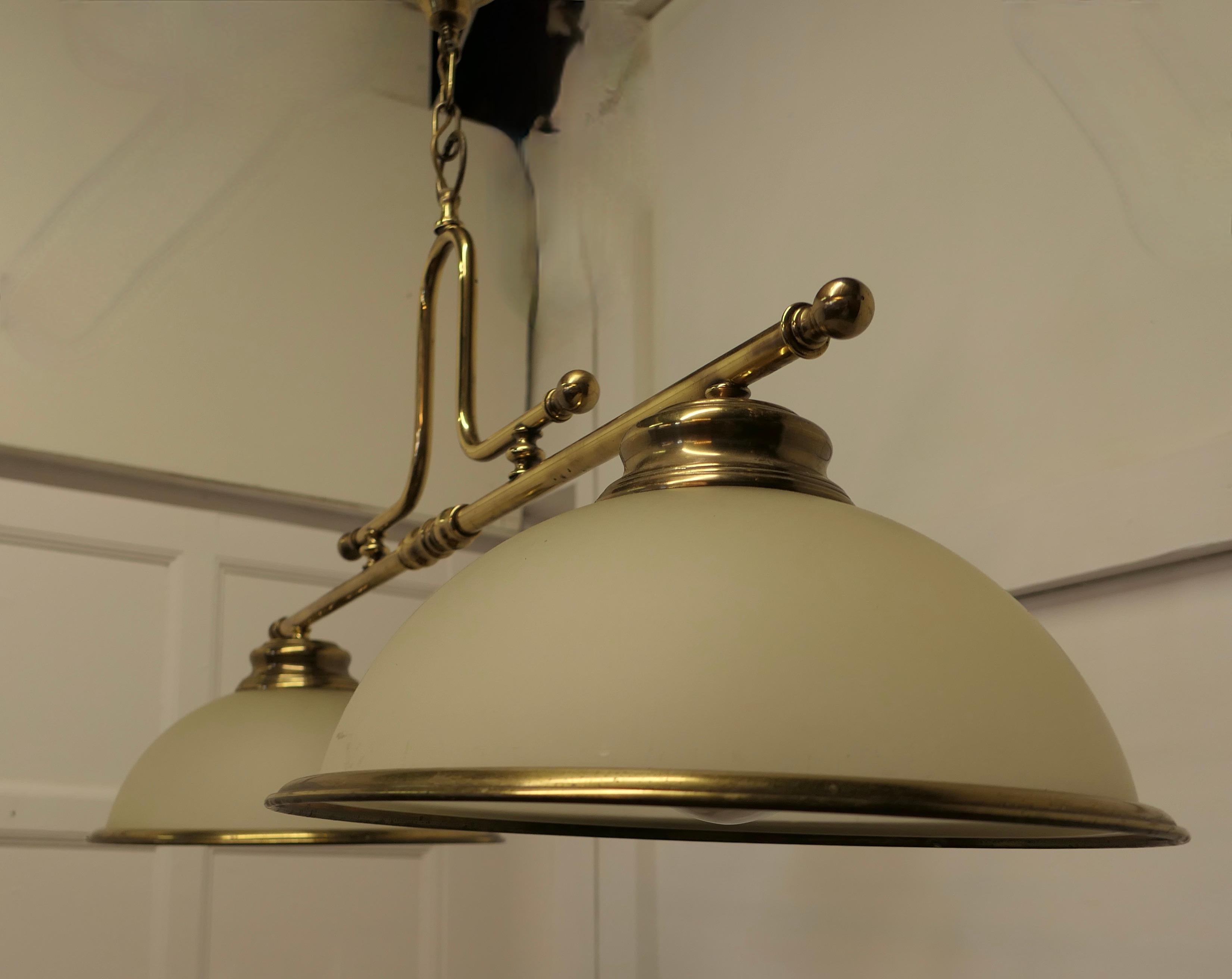 Superb Large Brass Twin Ceiling Light, a Very Good Quality Lamp It 5