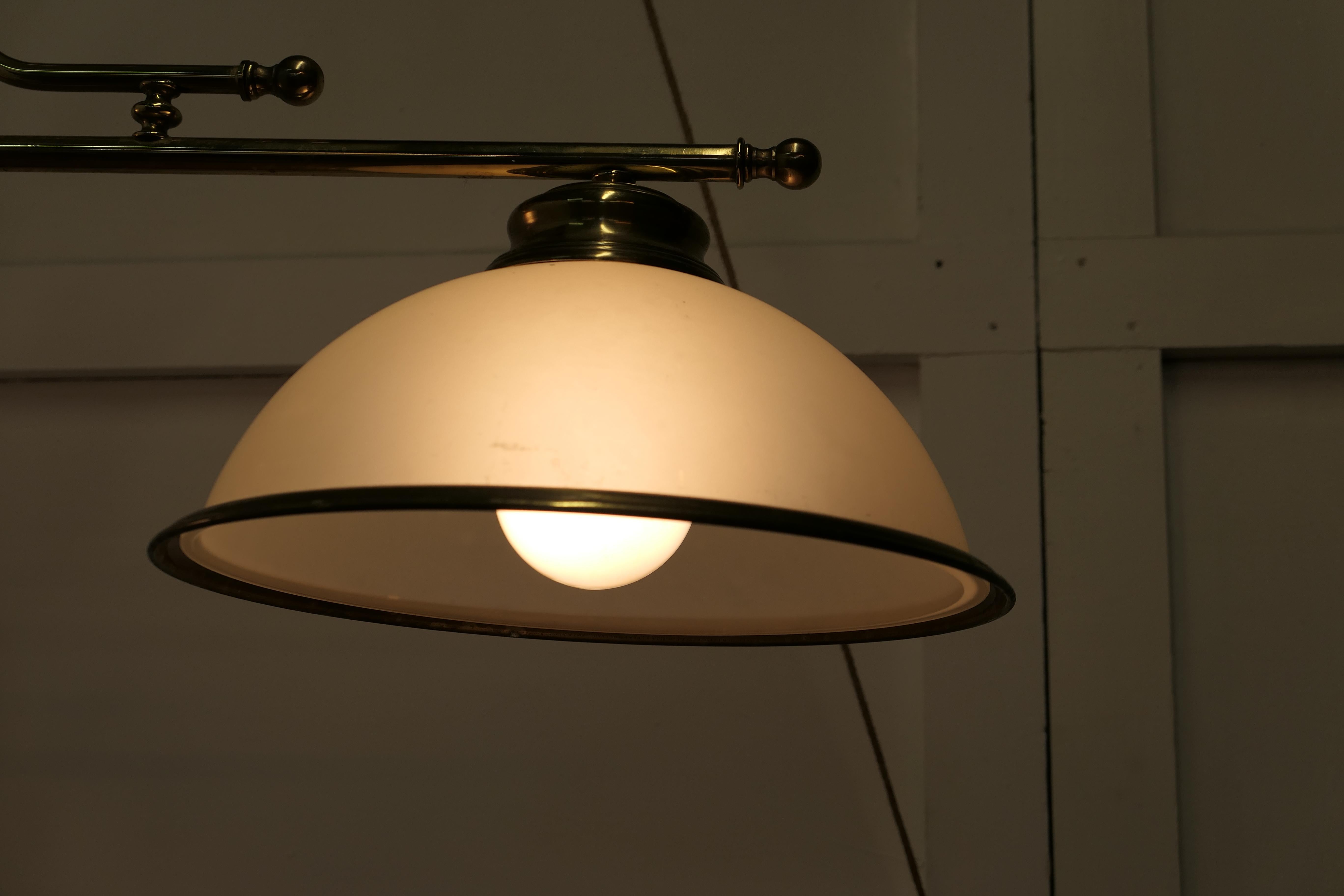 Superb Large Brass Twin Ceiling Light, a Very Good Quality Lamp It In Good Condition In Godshill, Isle of Wight
