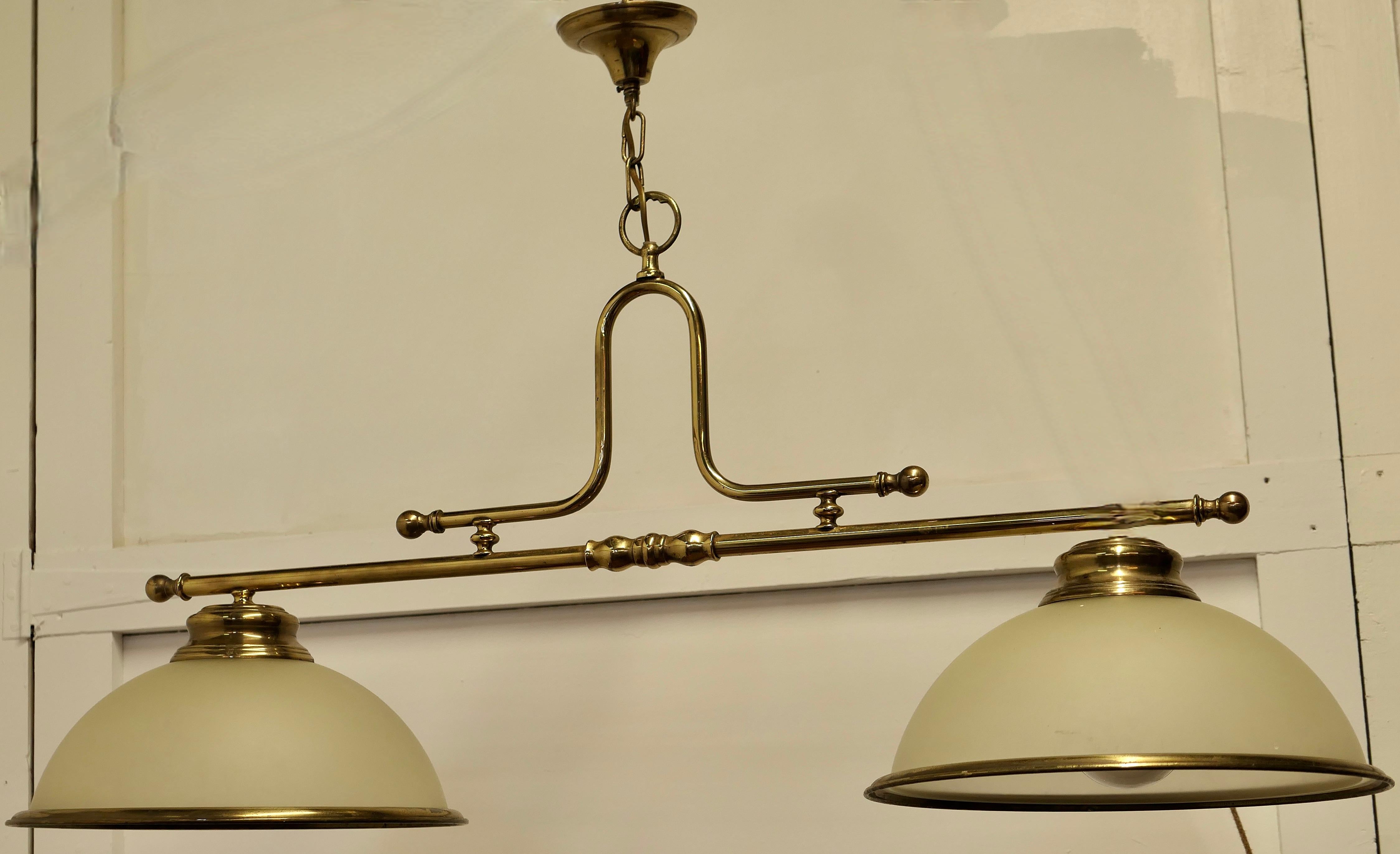 Superb Large Brass Twin Ceiling Light, a Very Good Quality Lamp It 2
