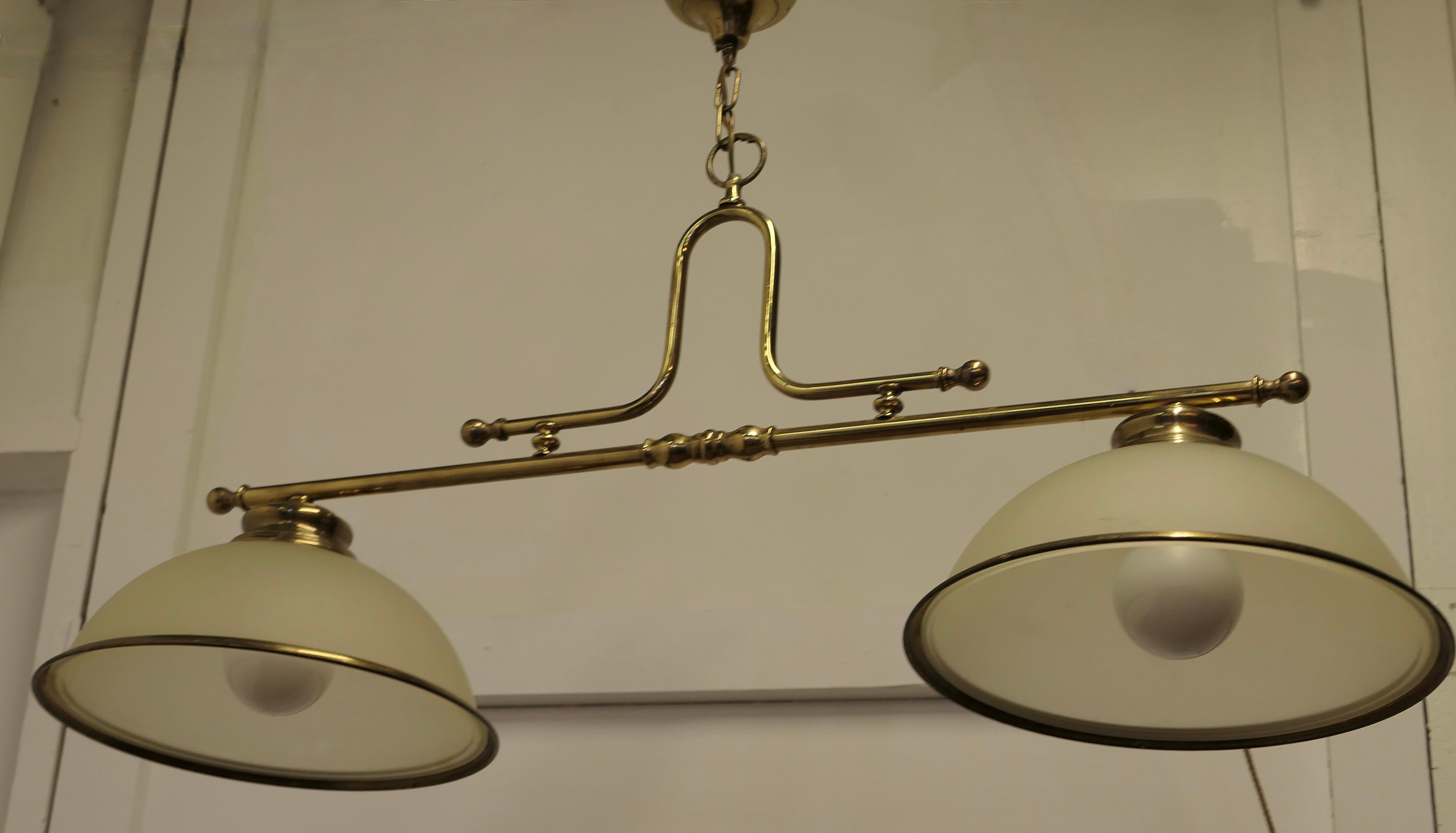 Superb Large Brass Twin Ceiling Light, a Very Good Quality Lamp It 3