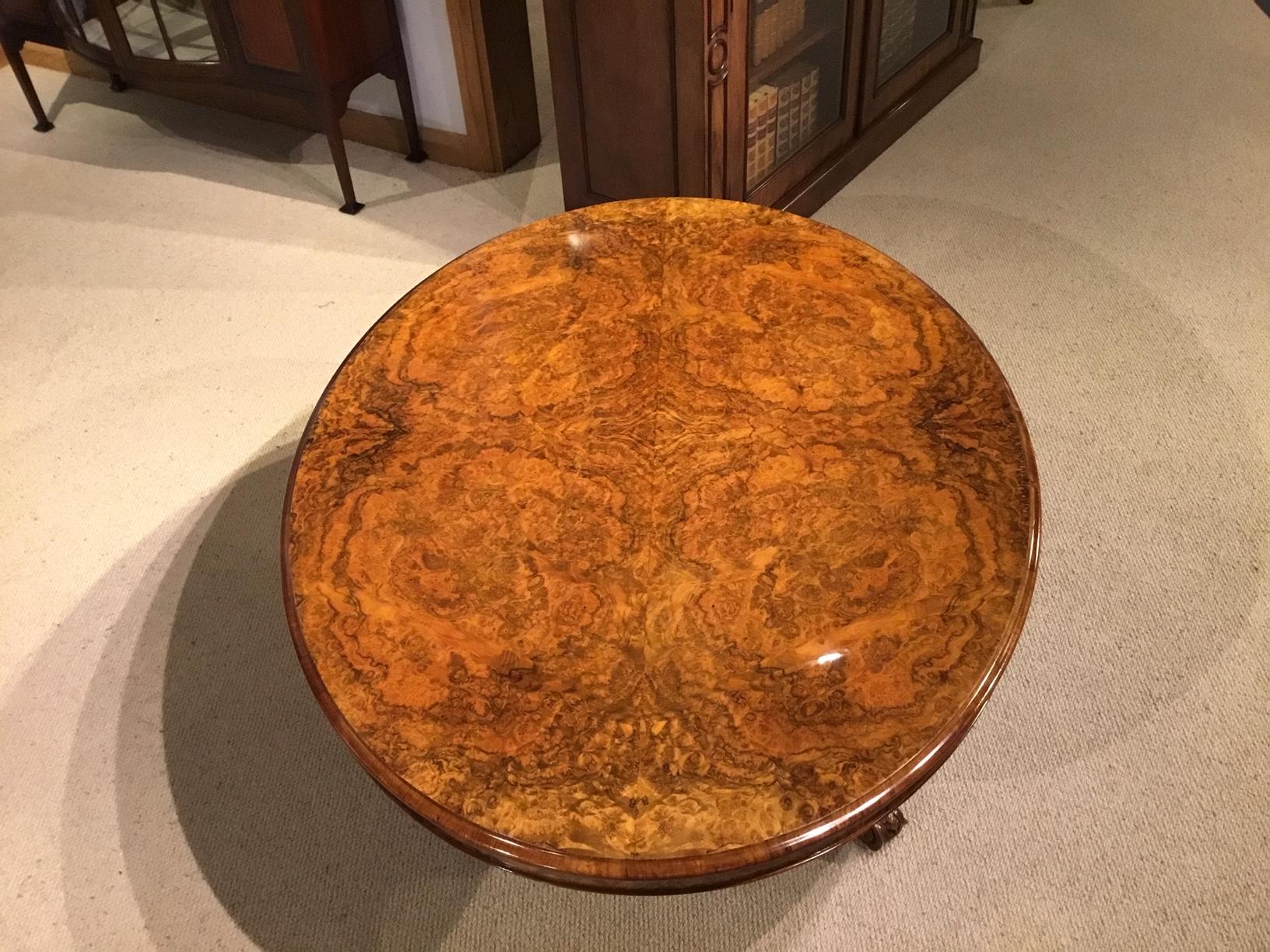 Superb Large Burr Walnut Victorian Period Coffee Table 7