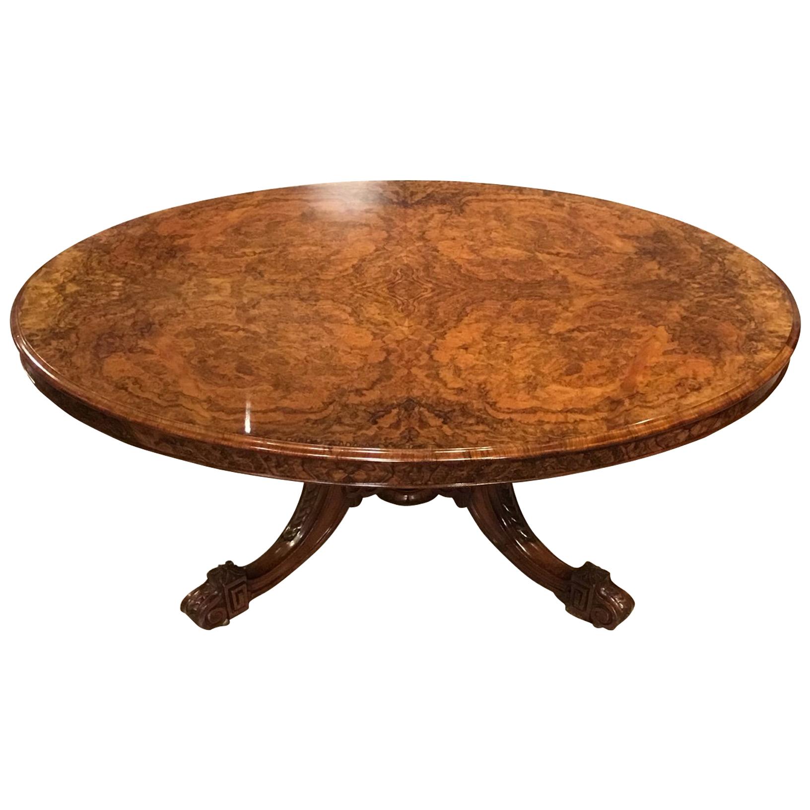 Superb Large Burr Walnut Victorian Period Coffee Table
