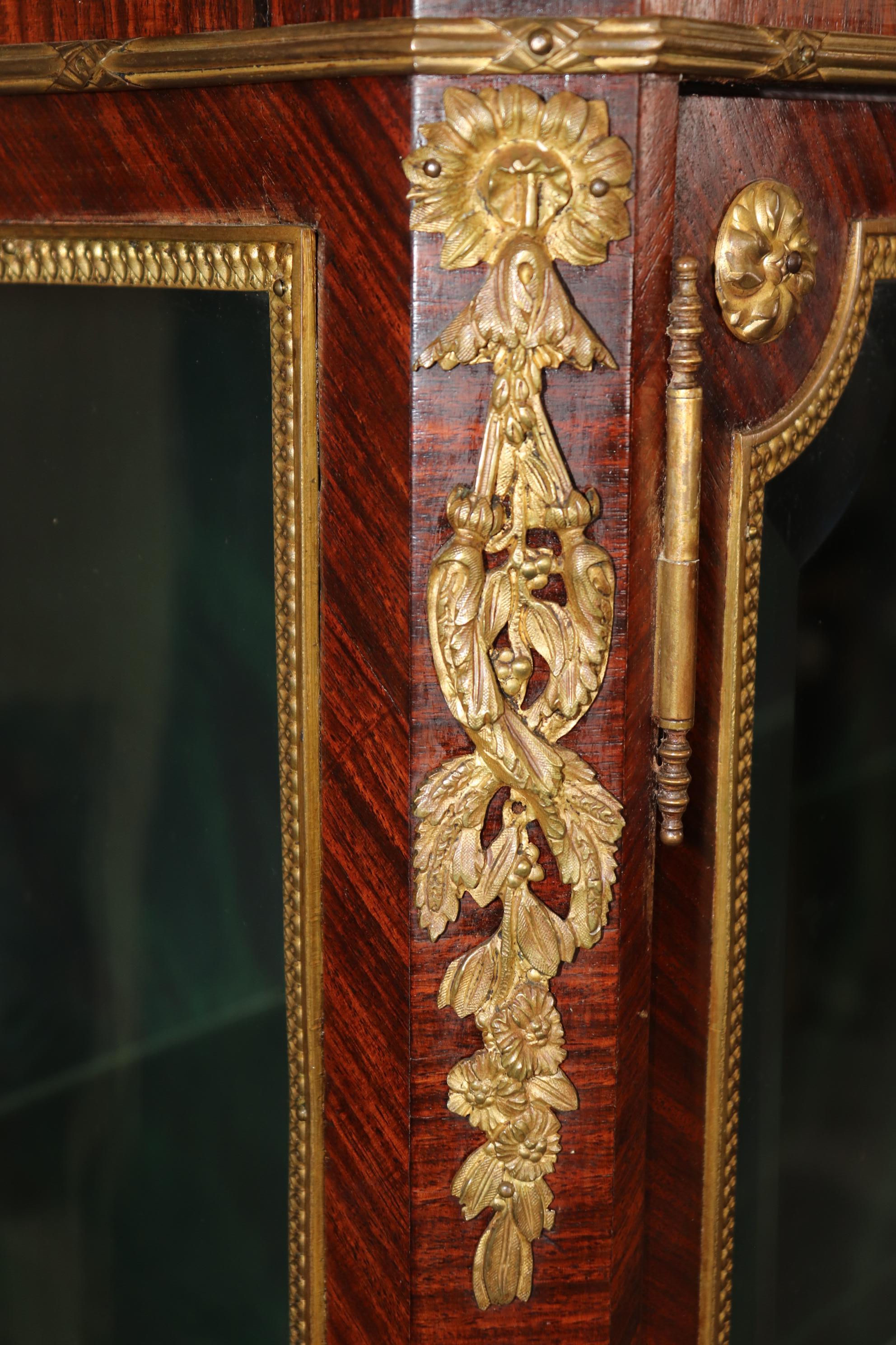 Superb Large French Louis XVI Style Vitrine Attributed to Francois Linke For Sale 10