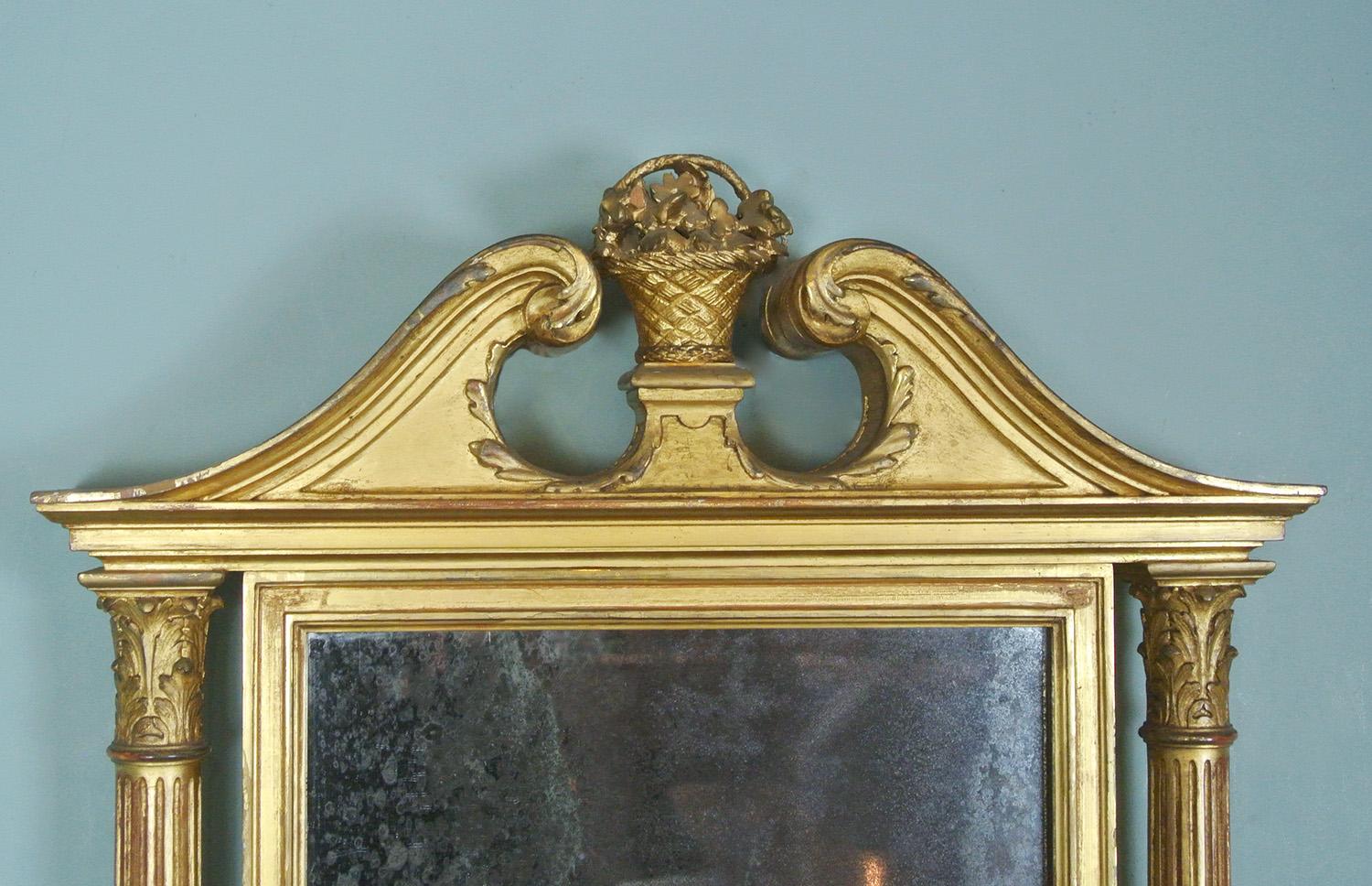 Superb Large George III Giltwood Neoclassical Pier Glass with Original Plate For Sale 1