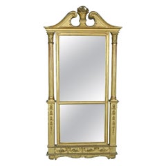 Superbe grand verre de pilier néoclassique en bois doré George III avec plaque d'origine