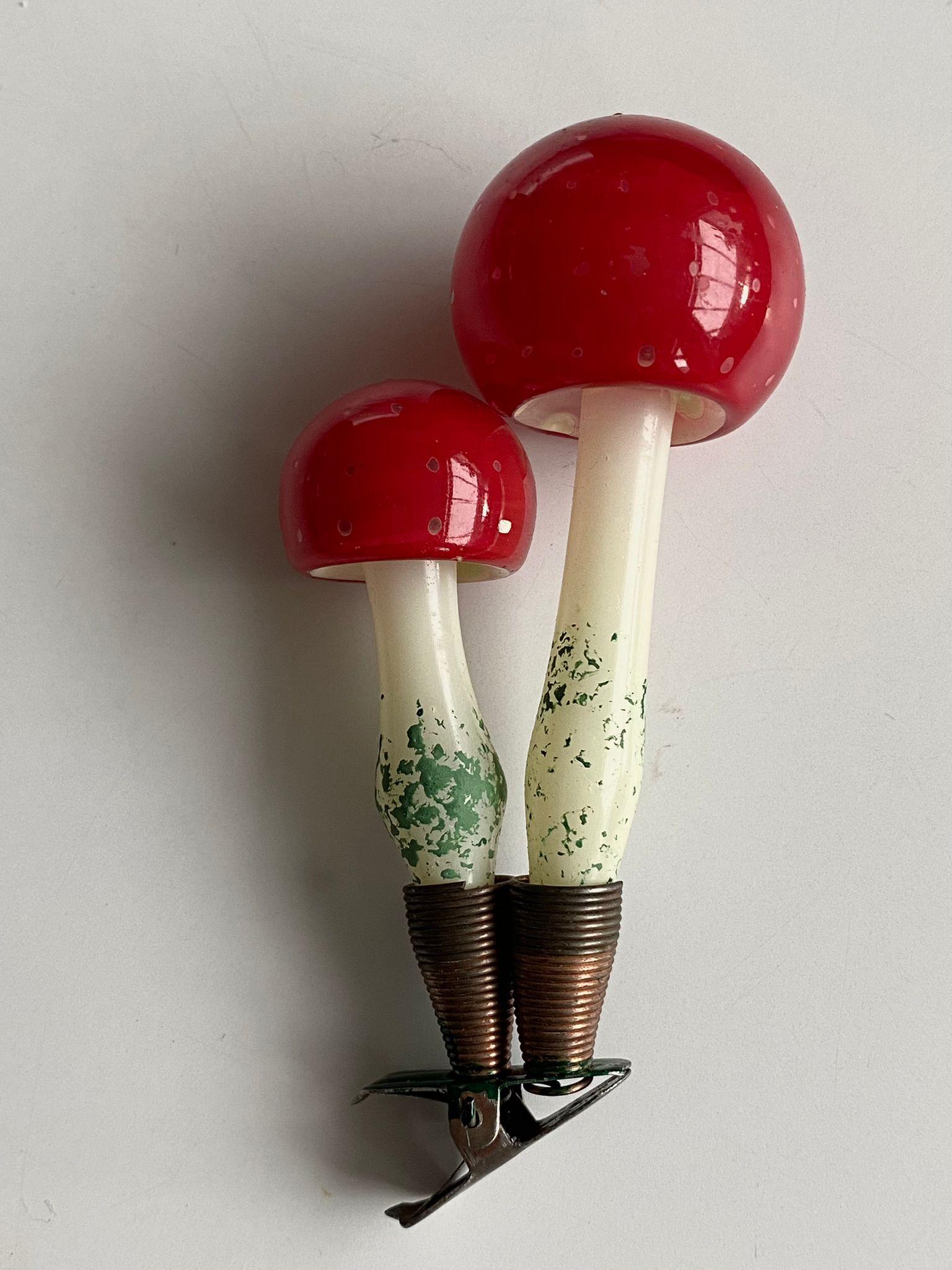 vintage glass mushroom ornament