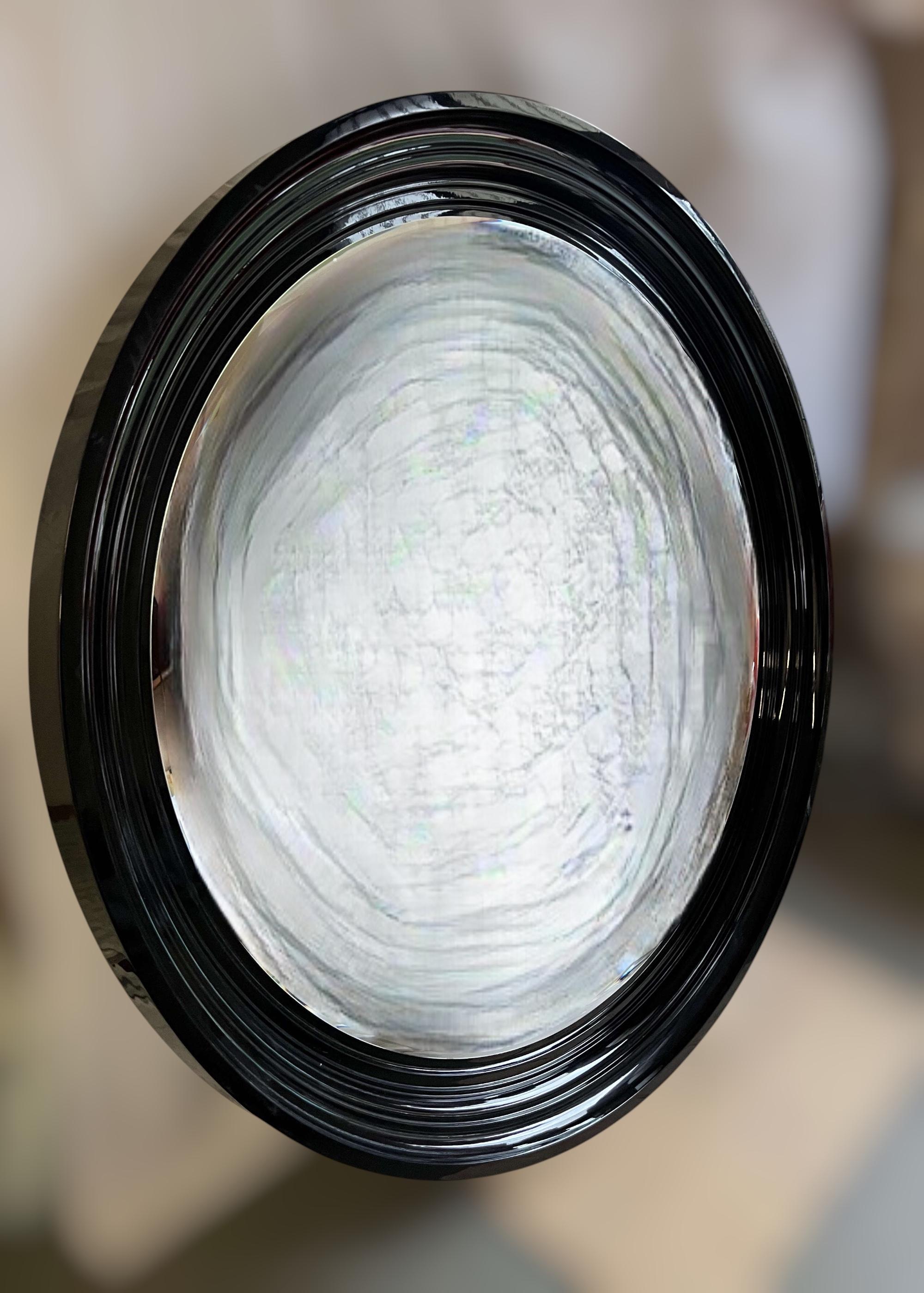 Vintage Italian oversized round mirror with black plastic frame, 1990s
Diameter: 70.5 inches / depth: 6 inches
3 available in stock in Italy, price listed is for each item
Order reference #: FABIOLTD LS002
