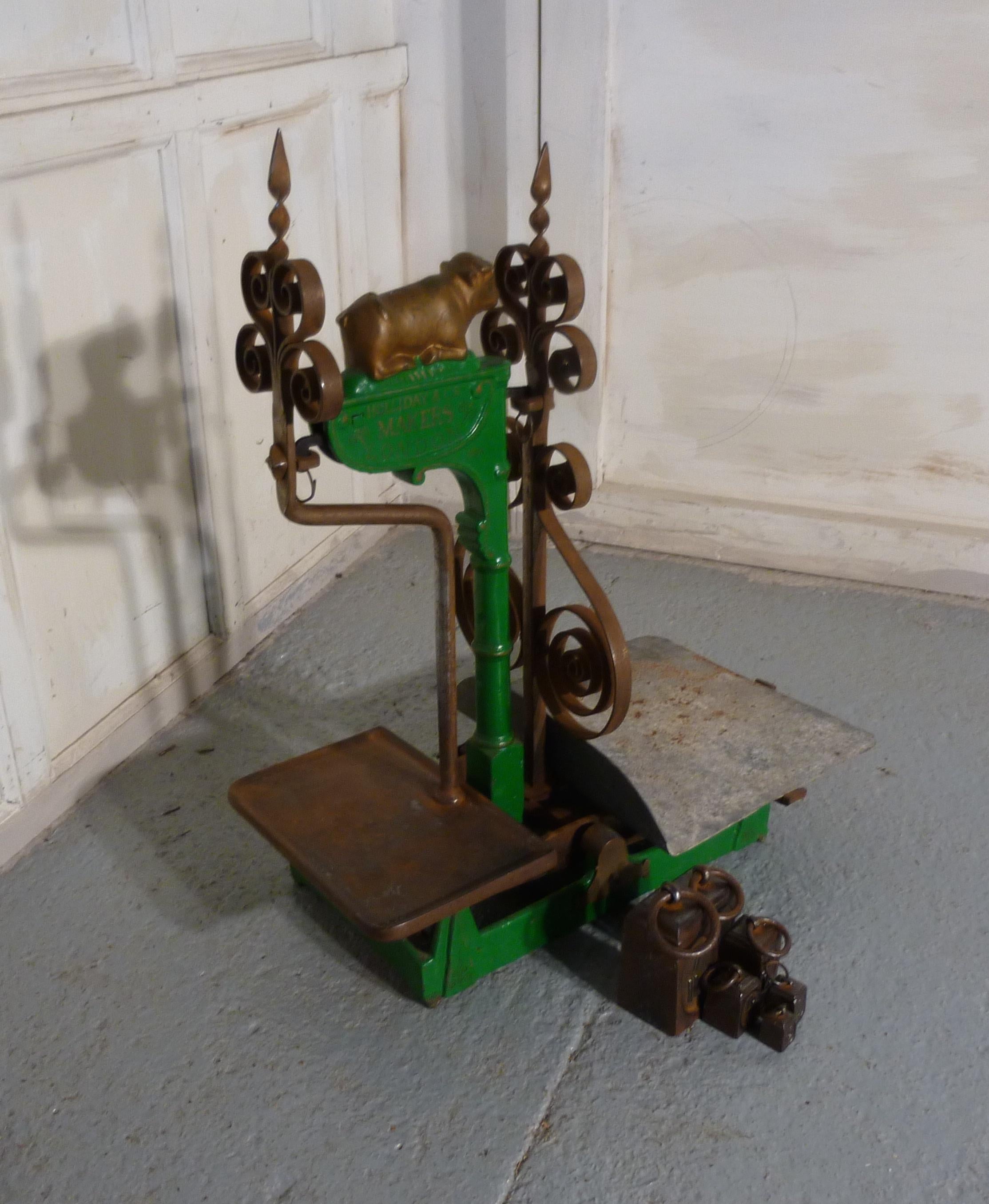 Industrial Superb Large Painted Iron Balance Scales by  Holliday & Co London 1907    For Sale