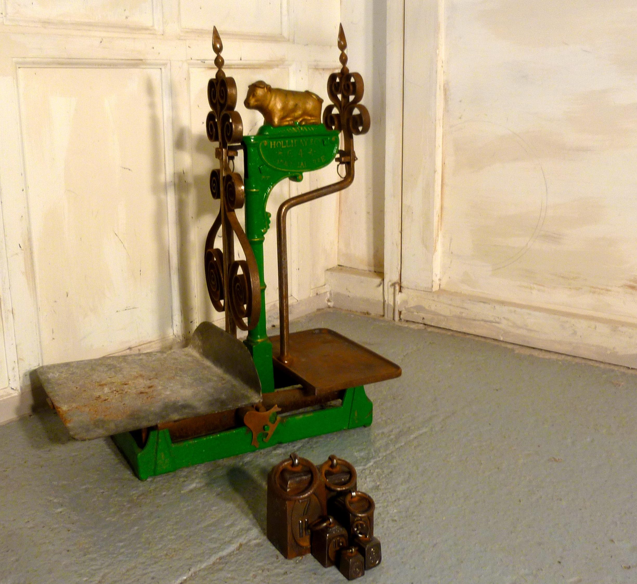 Superb Large Painted Iron Balance Scales by  Holliday & Co London 1907    For Sale 2