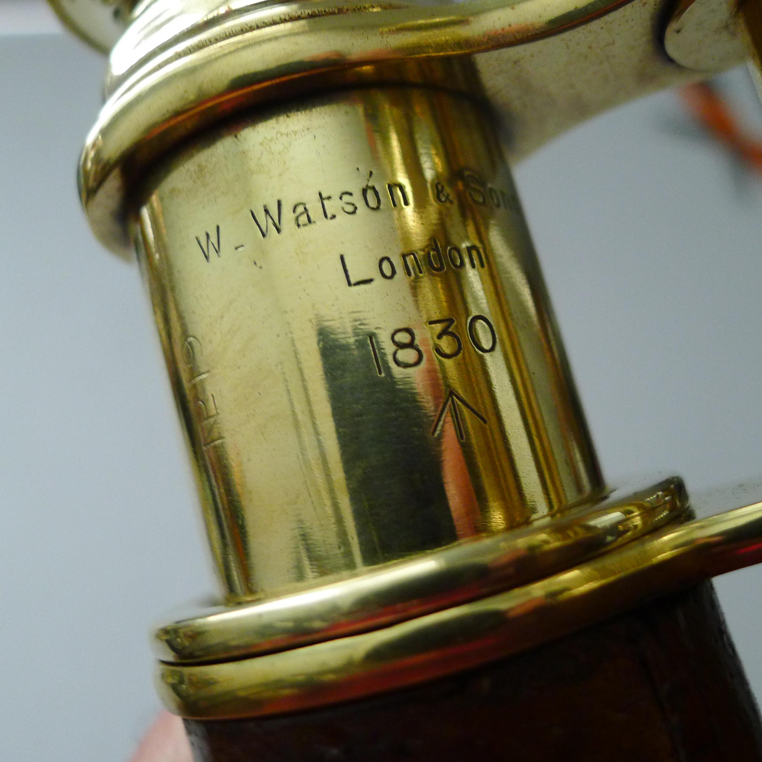 Superba coppia di grandi binocoli inglesi antichi di W. Watson & Sons, Londra In condizioni buone in vendita a Bath, GB