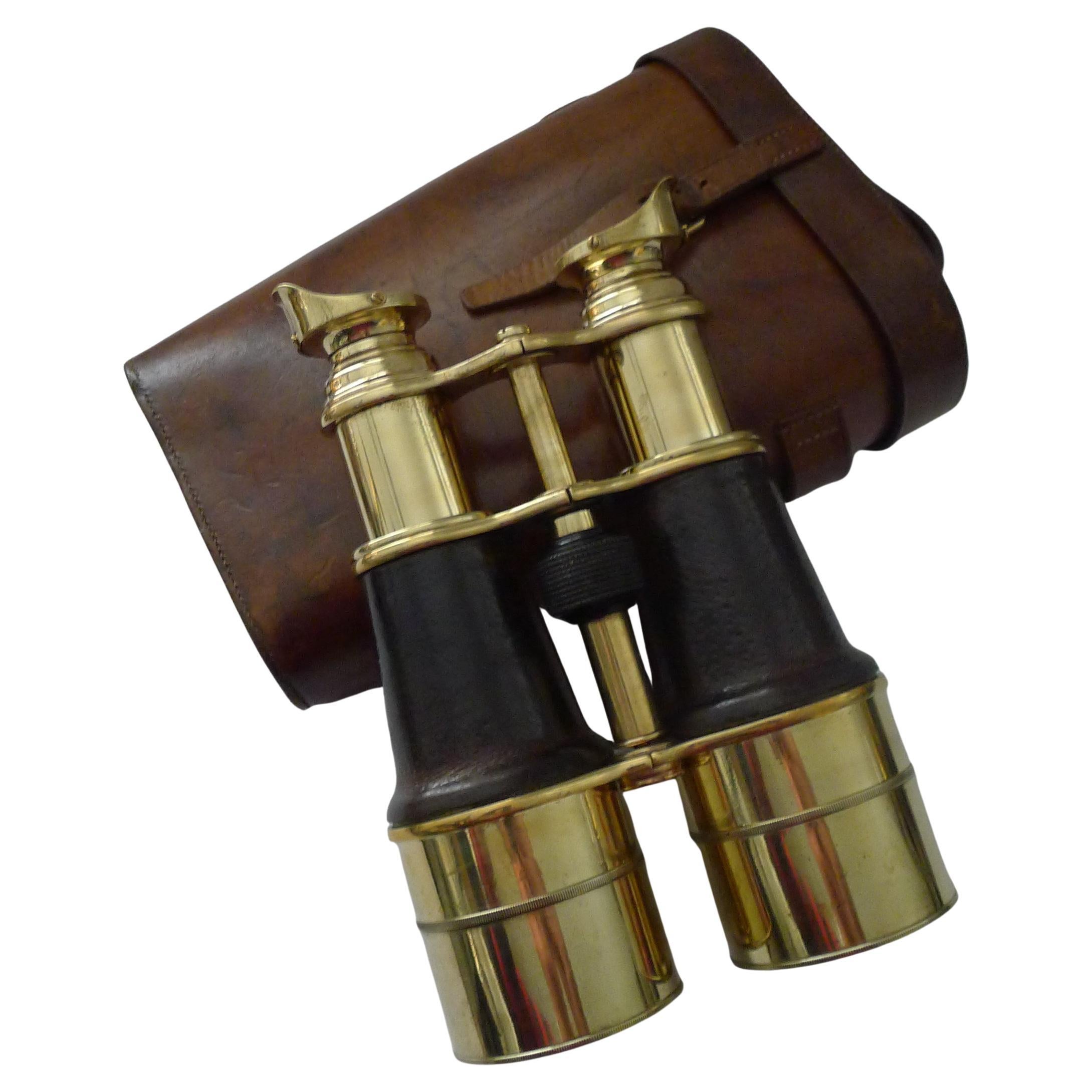 Superba coppia di grandi binocoli inglesi antichi di W. Watson 
Sons, Londra