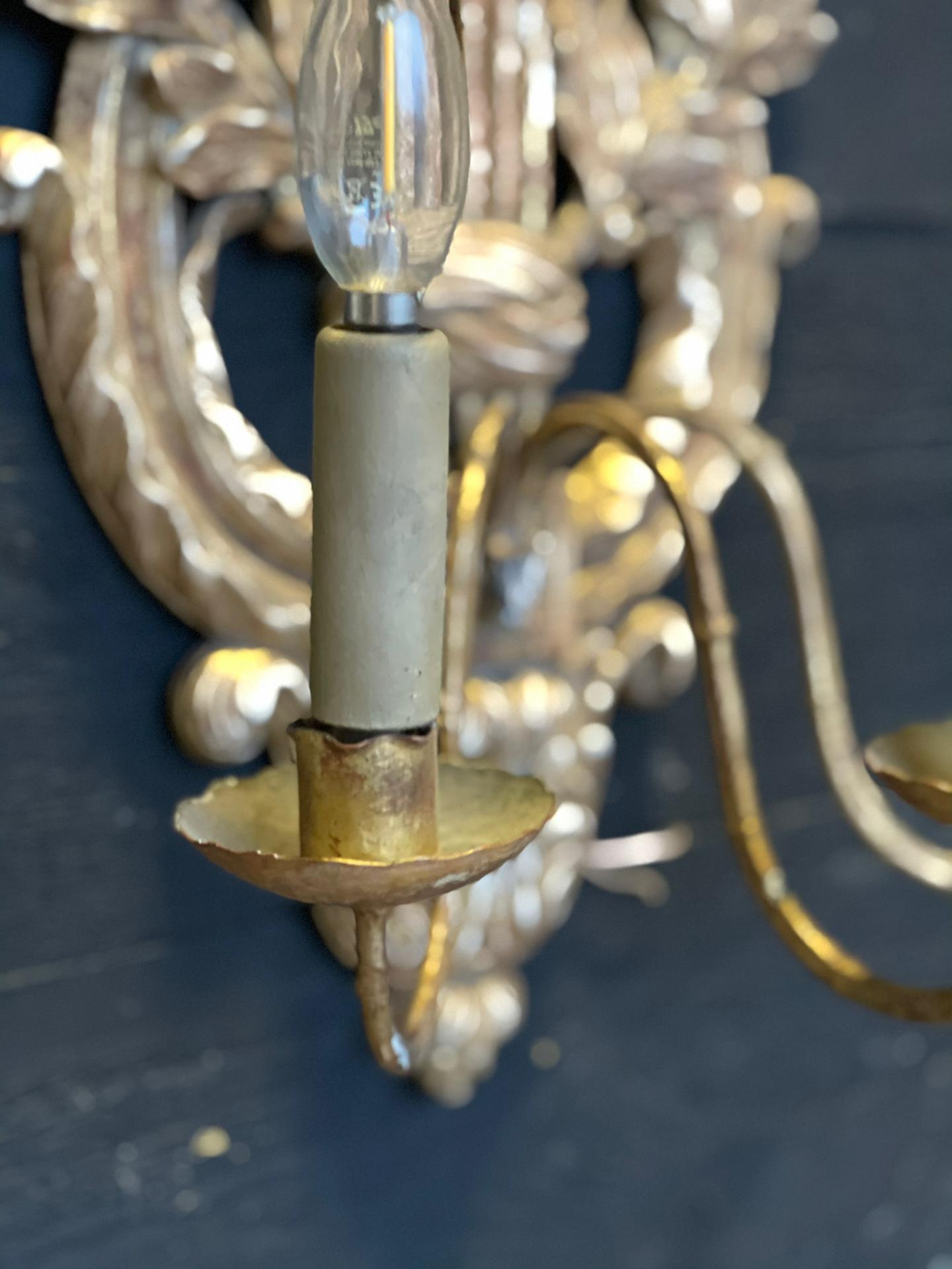 Superb Large Pair of French Gilded Wall Lights For Sale 7