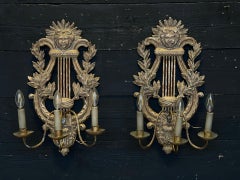 Superb Large Pair of French Gilded Wall Lights