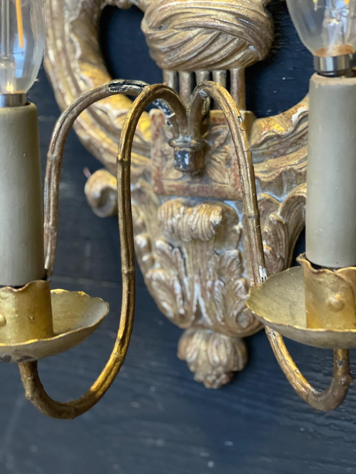 Superb Large Pair of French Gilded Wall Lights For Sale 3